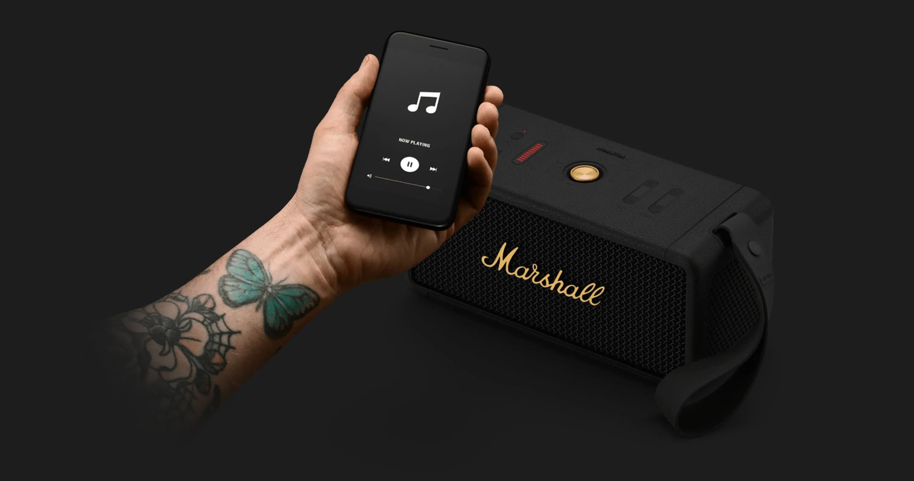 Акустика Marshall Portable Speaker Middleton (Black and Brass)