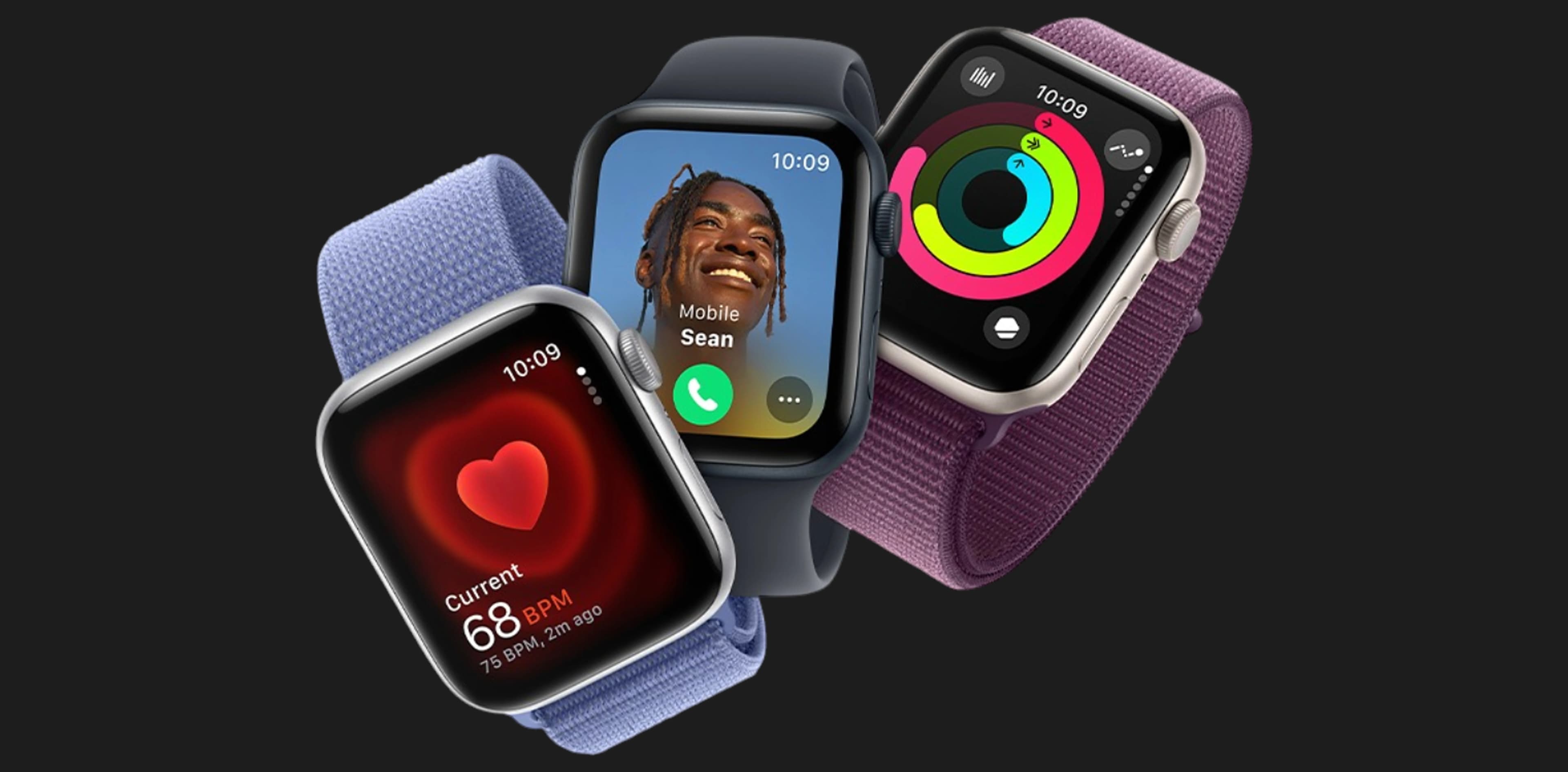 Apple Watch SE 3 GPS, 40mm Midnight Aluminum Case with Midnight Sport Band (S/M) (MEH94)
