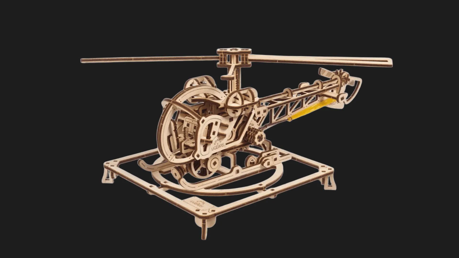 Деревянный 3D конструктор UGEARS Мини вертолет (70225)