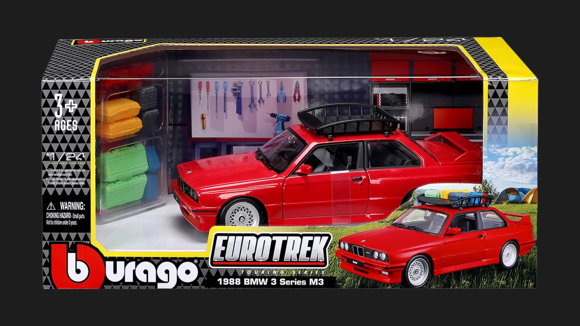 Автомодель Bburago BMW M3 Eurotrek 1988 (Red) (18-23014)
