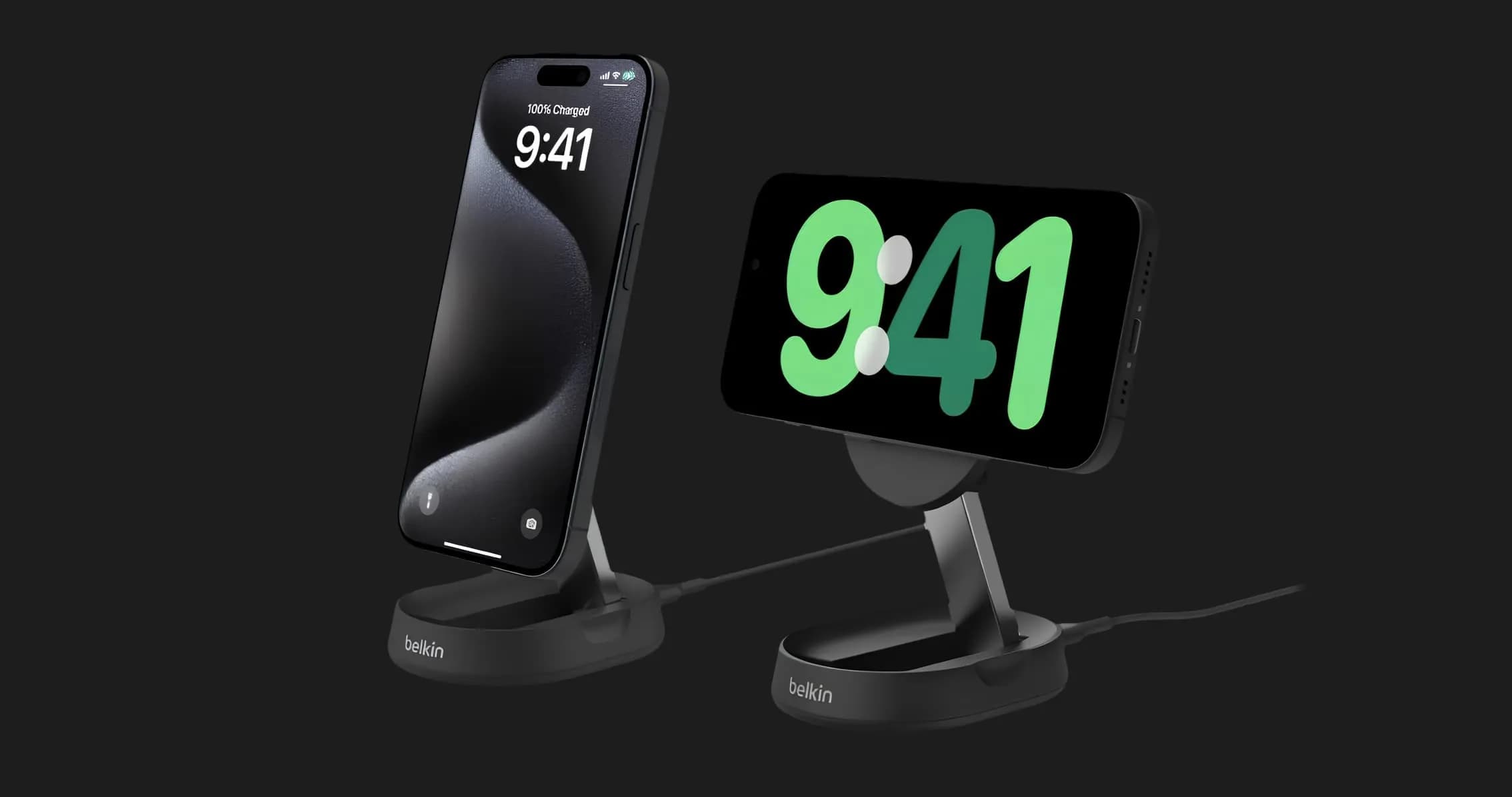 Беспроводная зарядка Belkin 15 Вт Magnetic Stand Qi2 (Black)