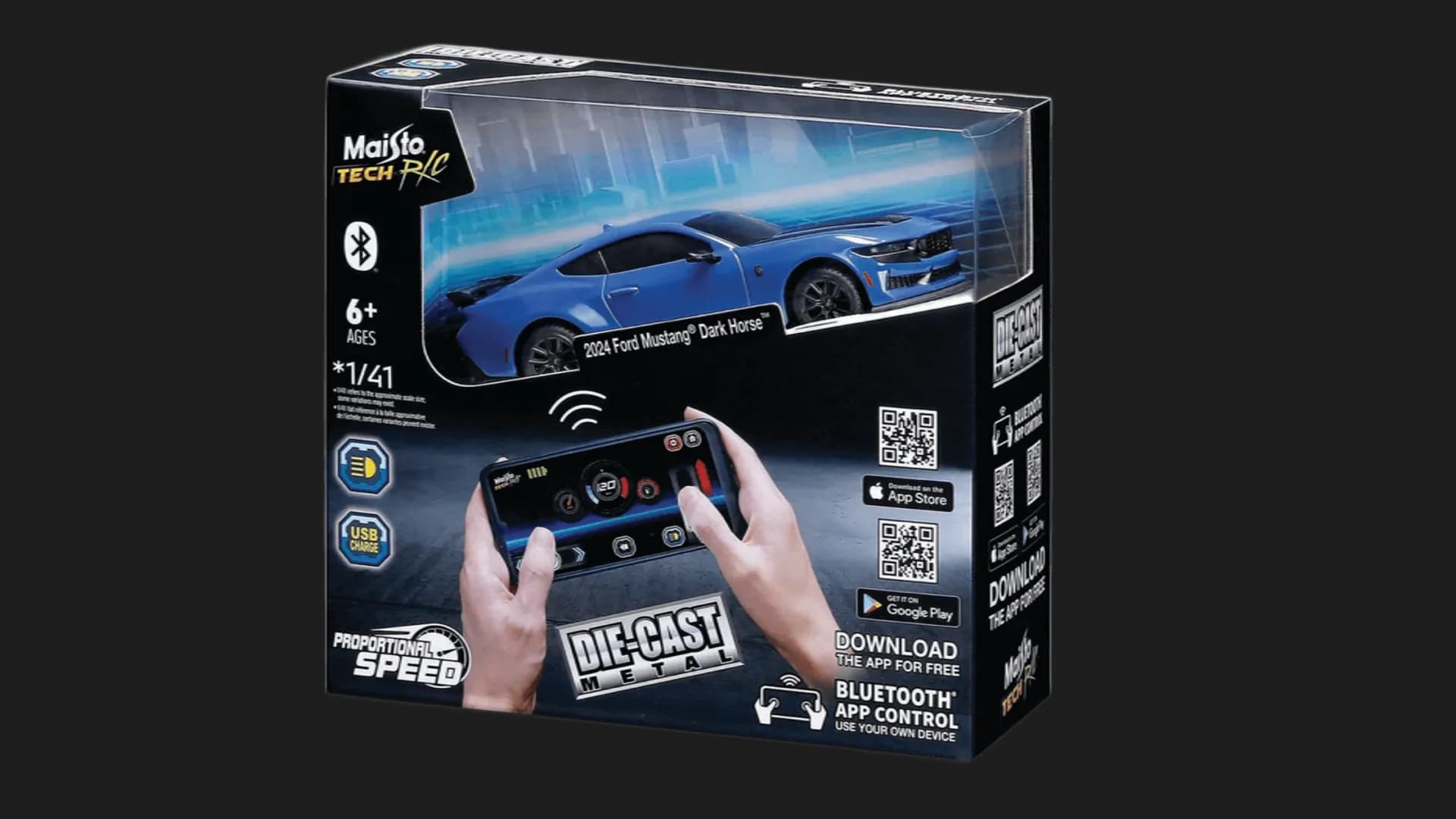 Автомобиль на дистанционном управлении Maisto Tech — Ford Mustang Dark Horse, 1:41 (82651 (24923)) (Blue)