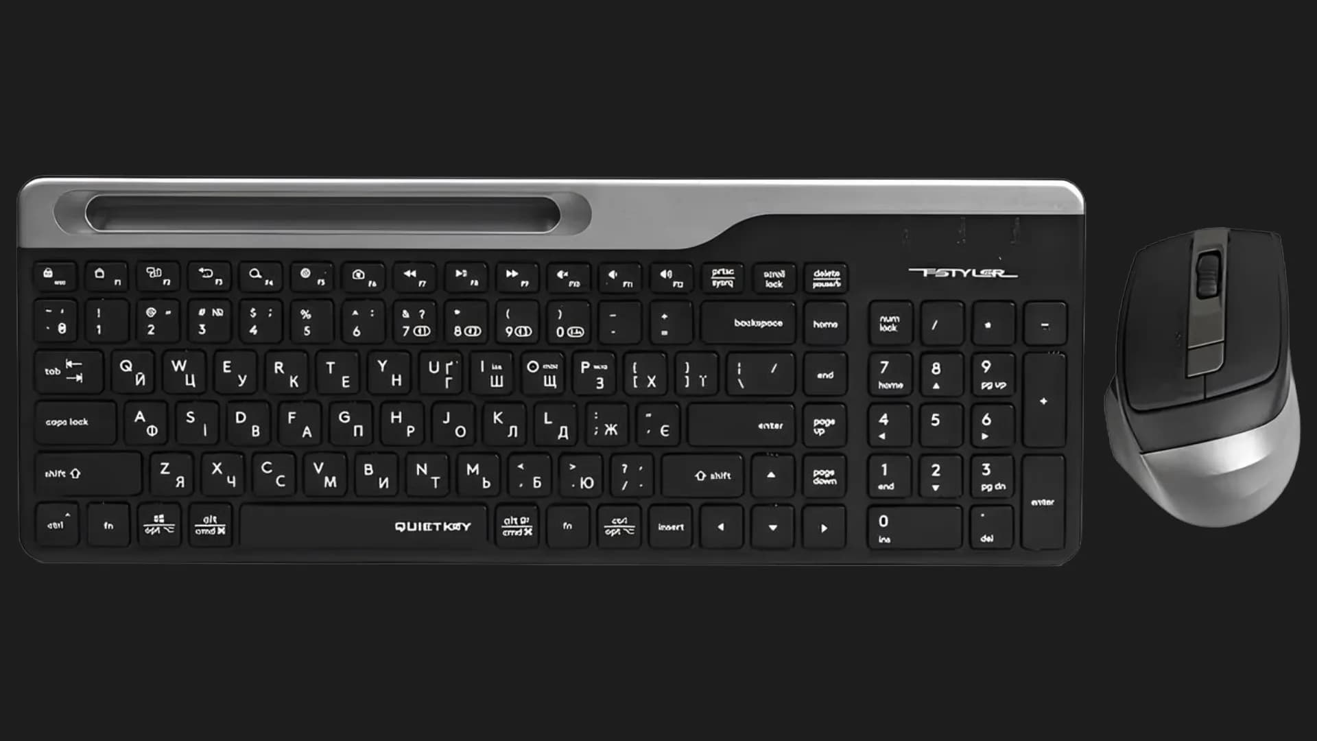 Комплект беспроводная клавиатура + мышь A4Tech FB2535C (Smoky Gray)