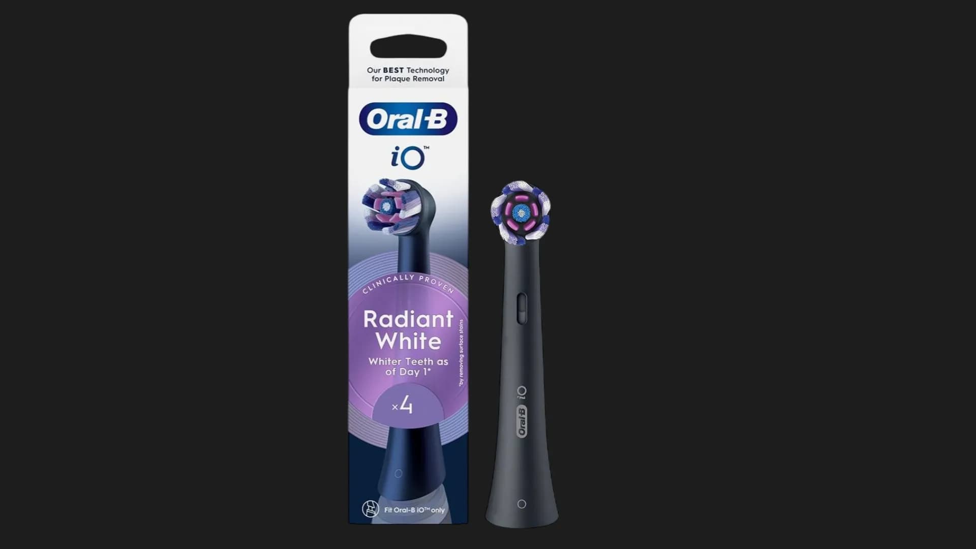 Насадка для зубной щетки Braun Oral-B iO Radiant White (Black)