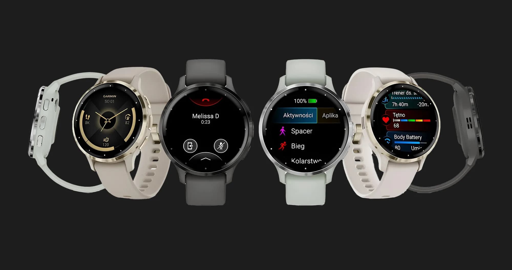 Garmin Venu 3S Silver Stainless Steel Bezel with Sage Gray Case and Silicone Band