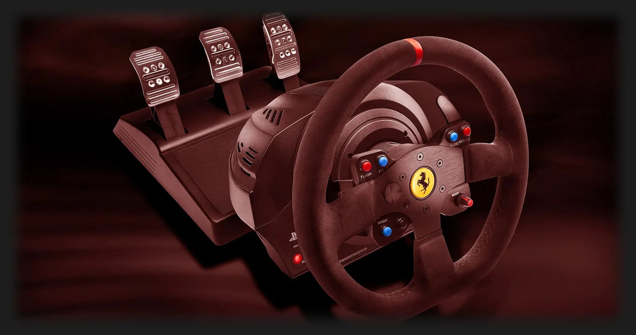 Комплект (руль, педали) Thrustmaster T300 Ferrari Integral RW Alcantara edition PS5/PC/PS4 (Black) (UA)