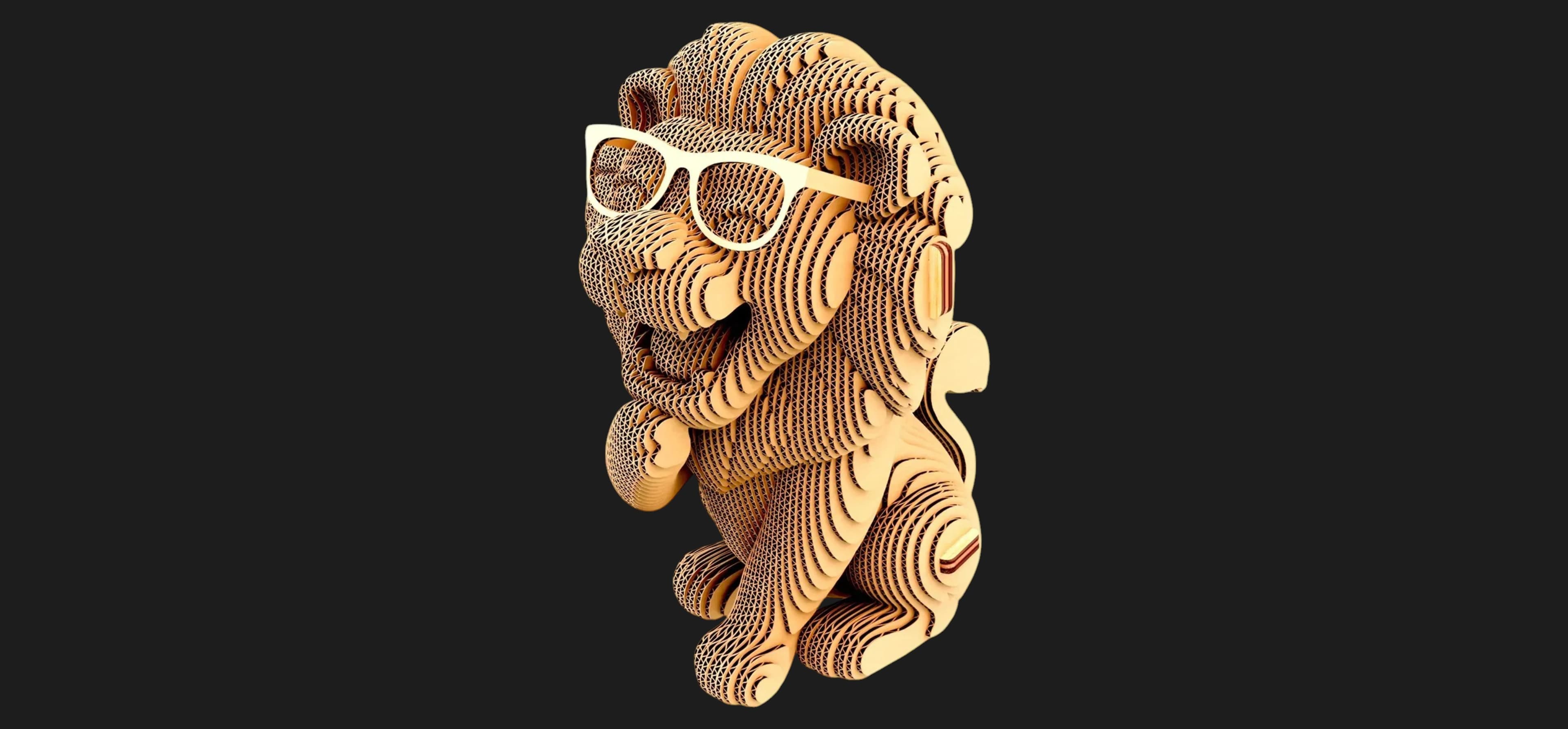 Картонний 3D пазл-конструктор Cartonic Лев (Collectible Lion) (CCARTLION)