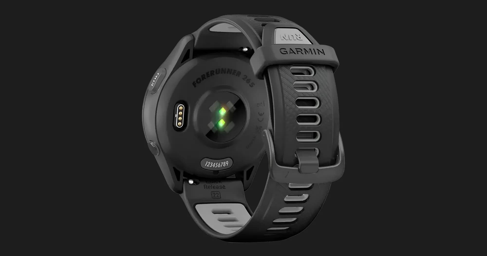 Garmin Forerunner 265 Black Bezel and Case with Black/Powder Gray Silicone Band