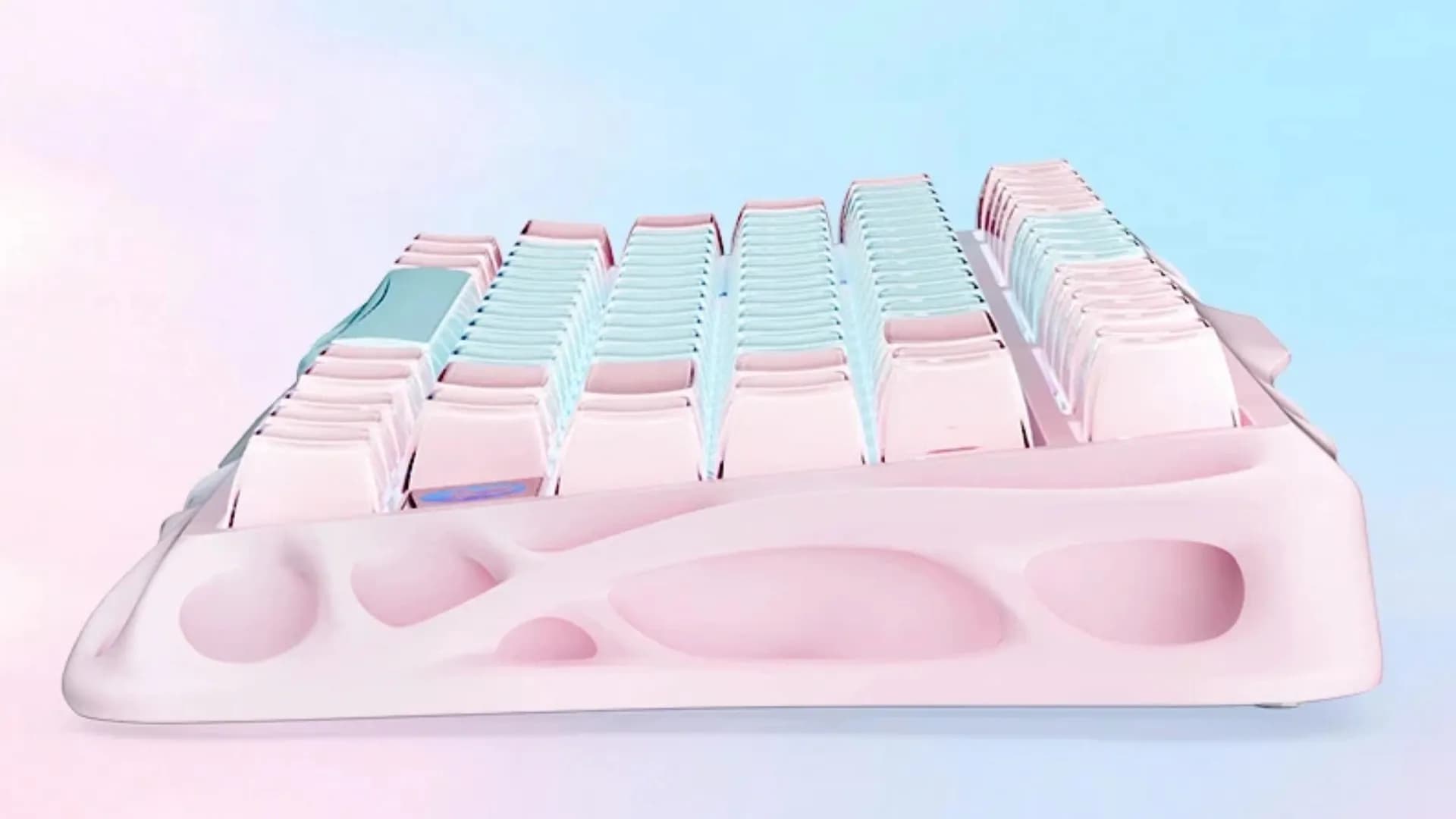Клавиатура механическая GravaStar Mercury K1 Lite 80keys GravaStar x BSUN Grey BT/WL/USB (Pink/blue)