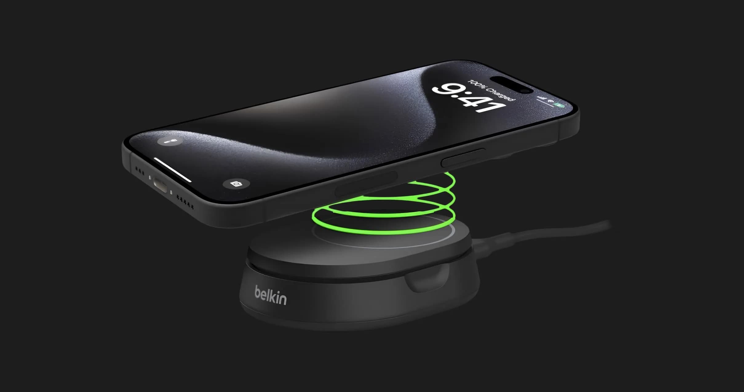Беспроводная зарядка Belkin 15 Вт Magnetic Stand Qi2 (Black)