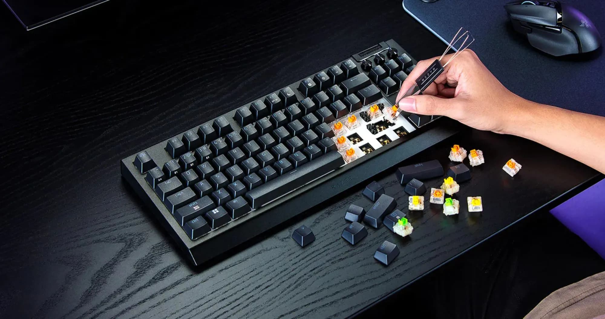 Клавиатура механическая RAZER BlackWidow V4 TKL, Hyperspeed (Black)
