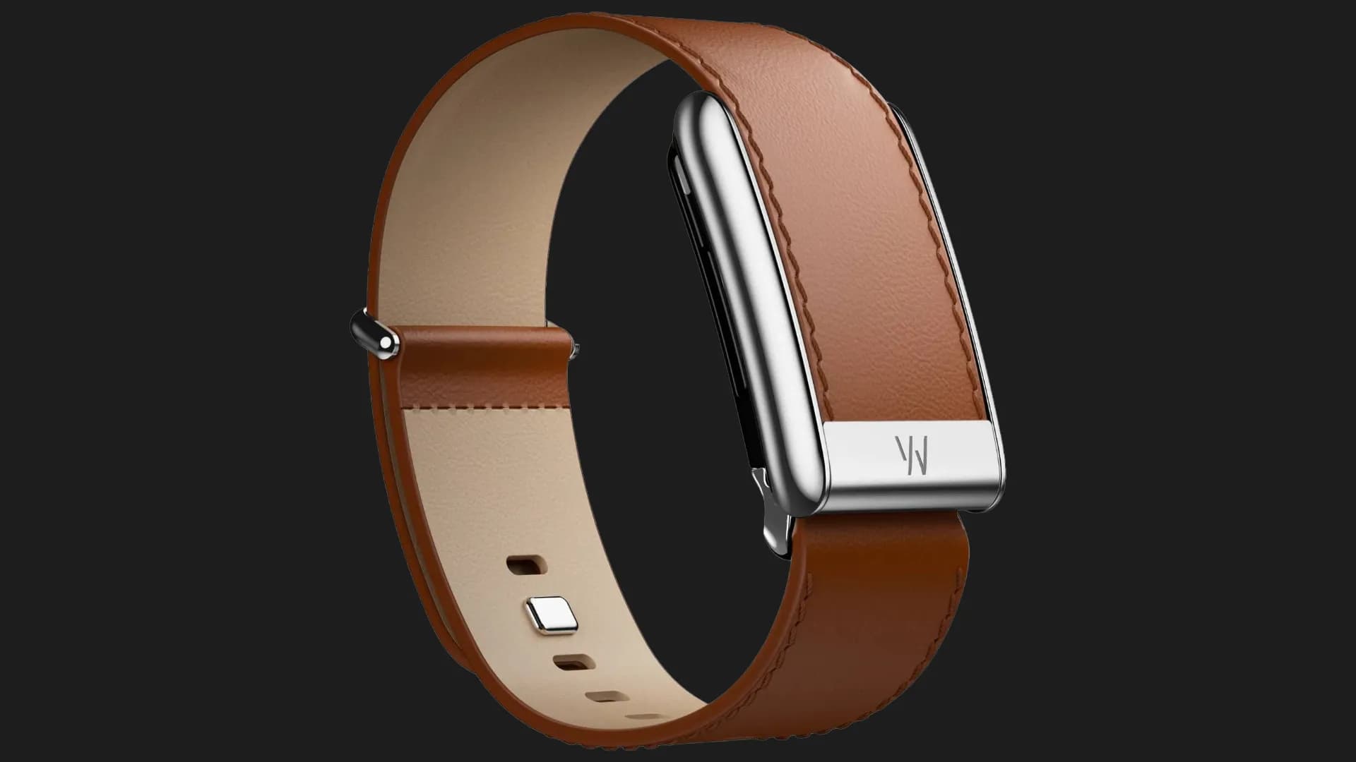 Ремешок Whoop LeatherLuxe Band Straight для Whoop 5.0 (Chestnut/Cream with Titanium) (Size S)