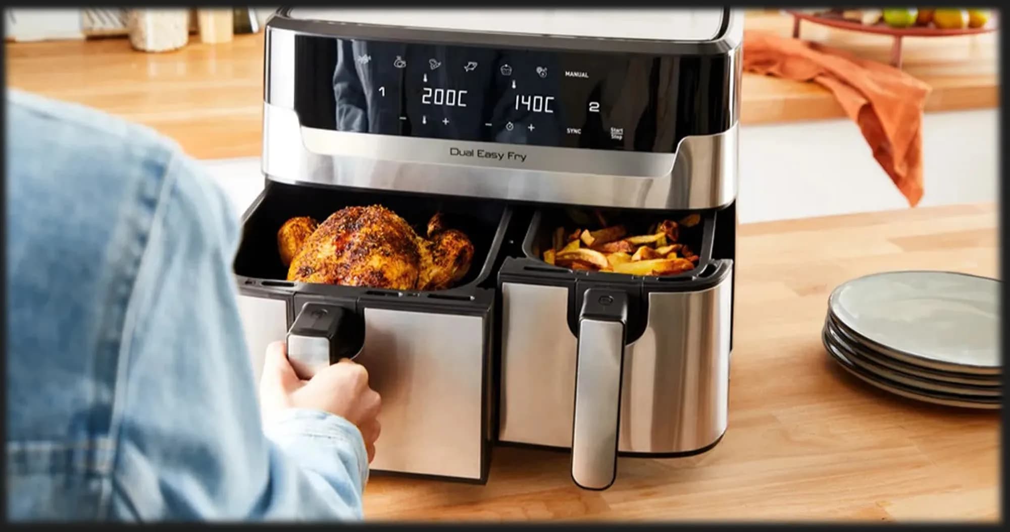 Мультипечь Tefal Dual Easy Fry&Grill Air Fryer EY905D10