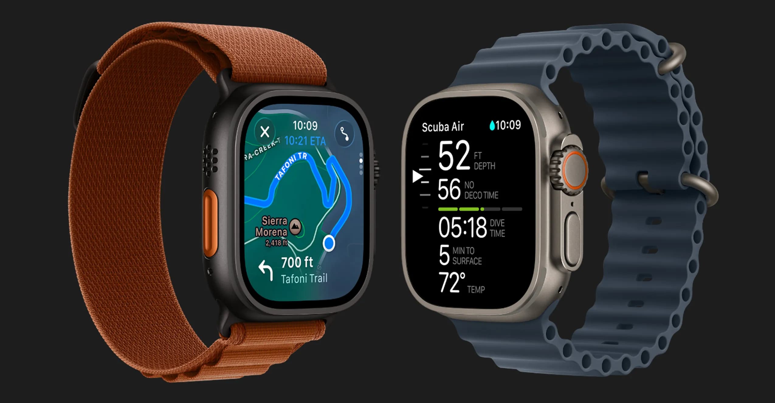 Apple Watch Ultra 3 GPS + LTE, 49mm Natural Titanium Case with Light Blue Alpine Loop - Large (MEWP4)