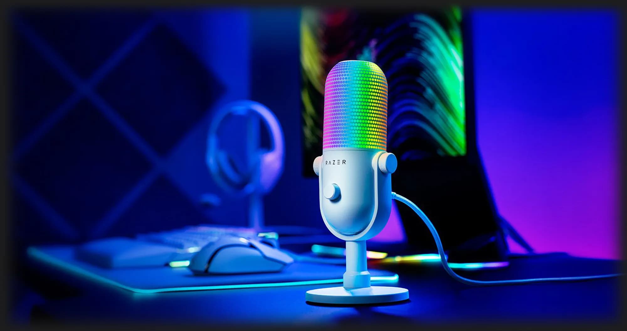 Микрофон Razer Seiren V3 Chroma (White) (RZ19-05060200-R3M1) (UA)