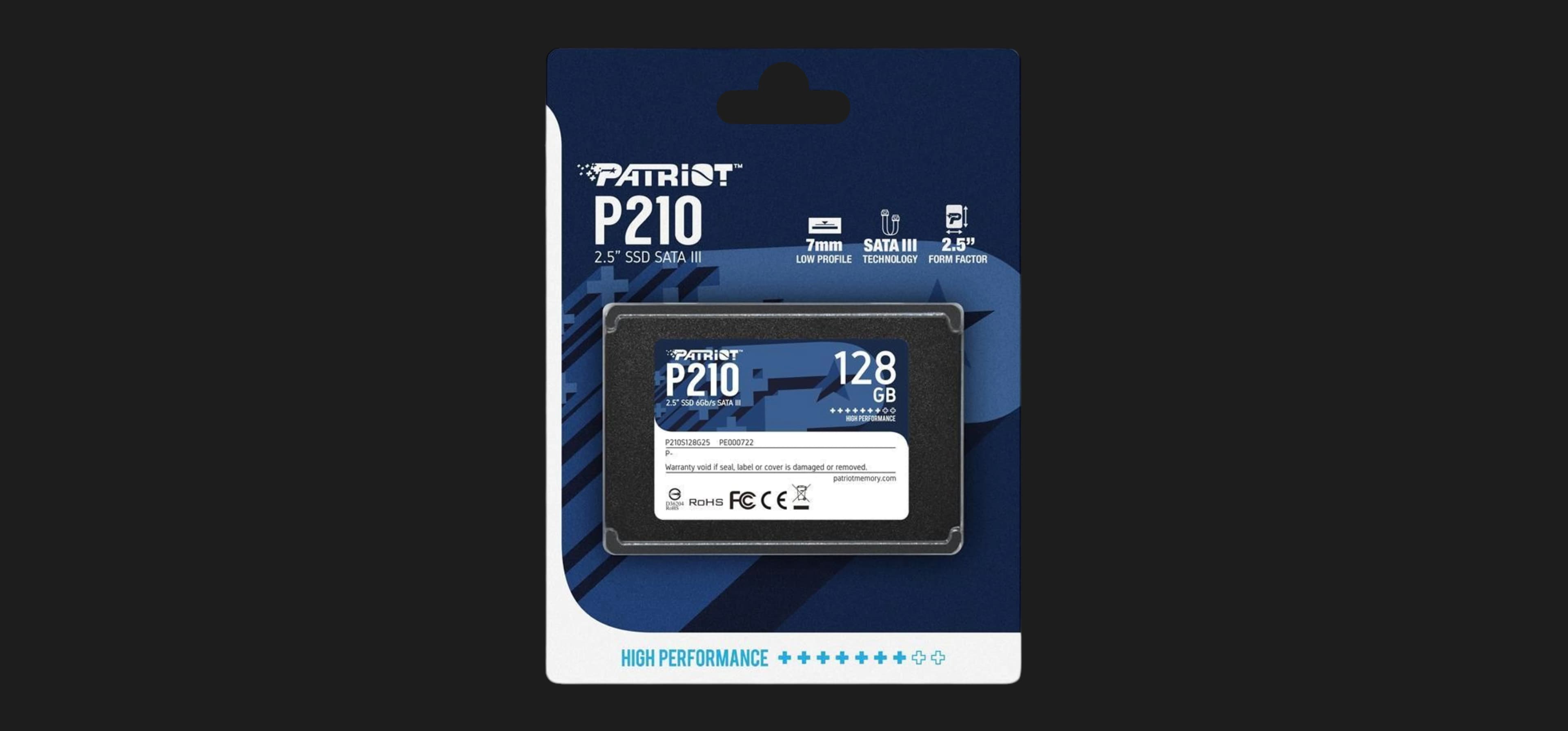 Накопитель SSD Patriot P210 128GB SATA (P210S128G25)