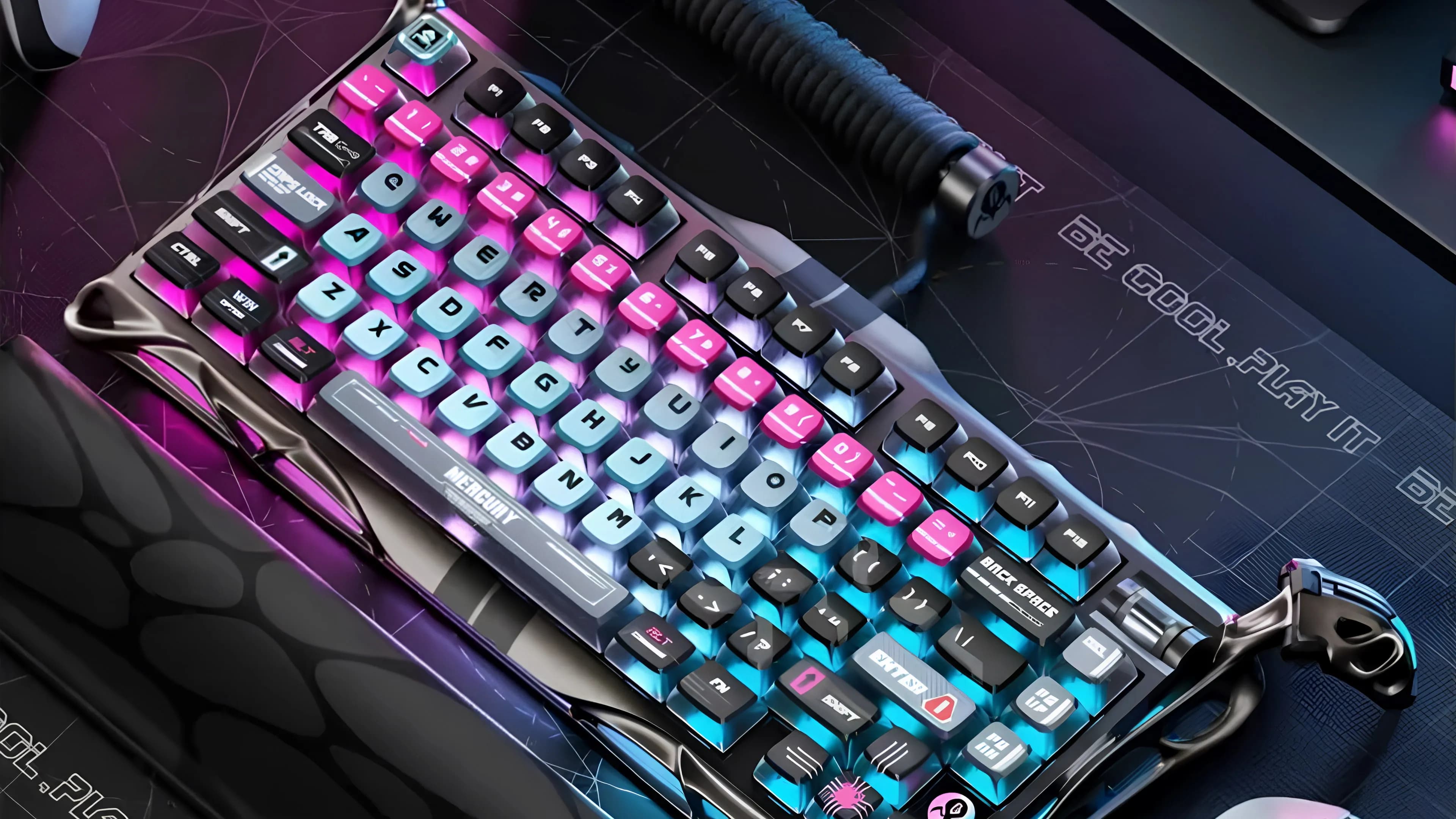 Игровая клавиатура магнитная GravaStar Mercury V75 Pro 80keys Magnetic Jade Gaming 8K USB-A RGB Cyberpunk (Gray)