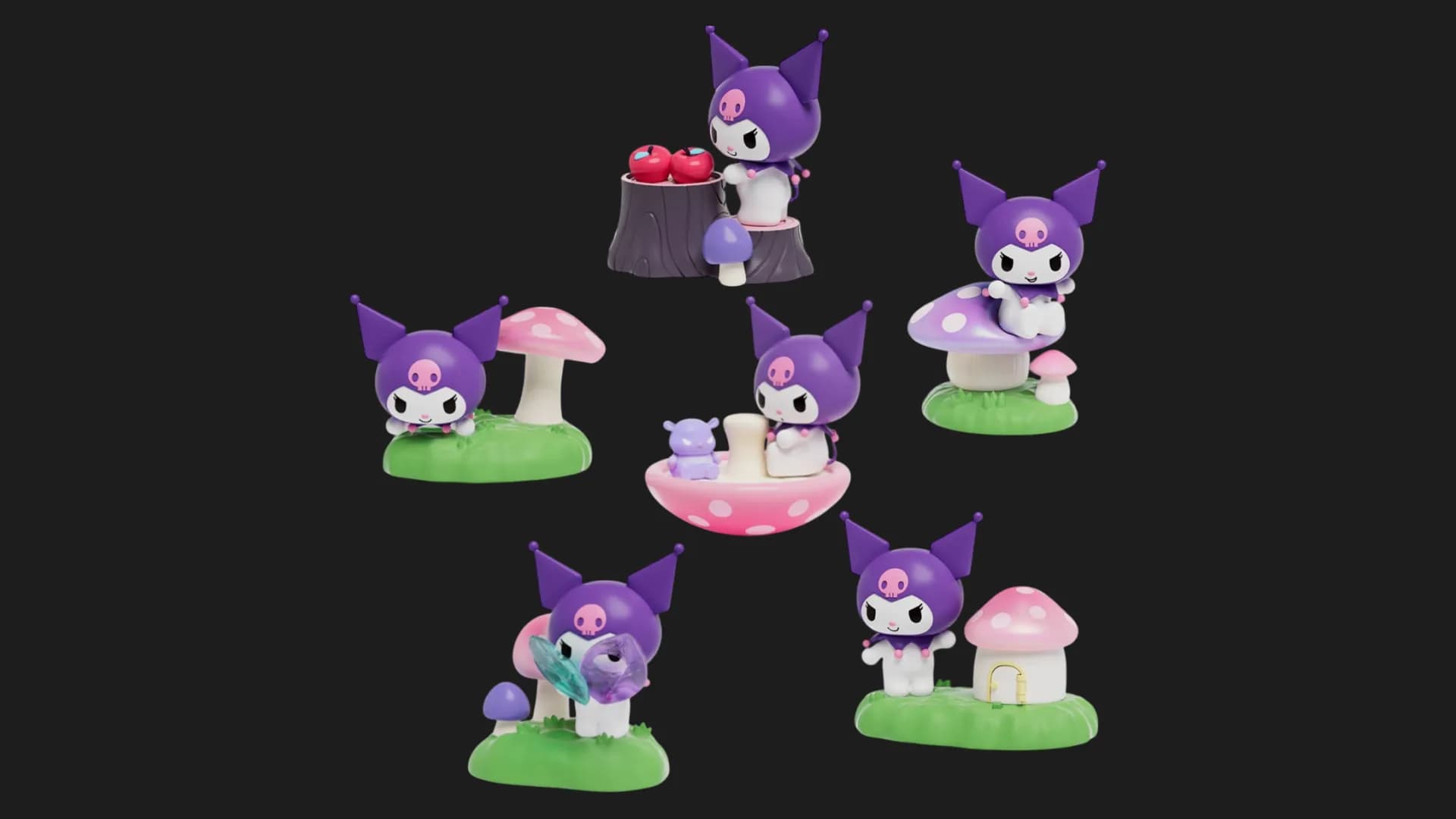 Механическая фигурка-сюрприз Pop Top Kuromi — Сад грибочков (25MDL-001)