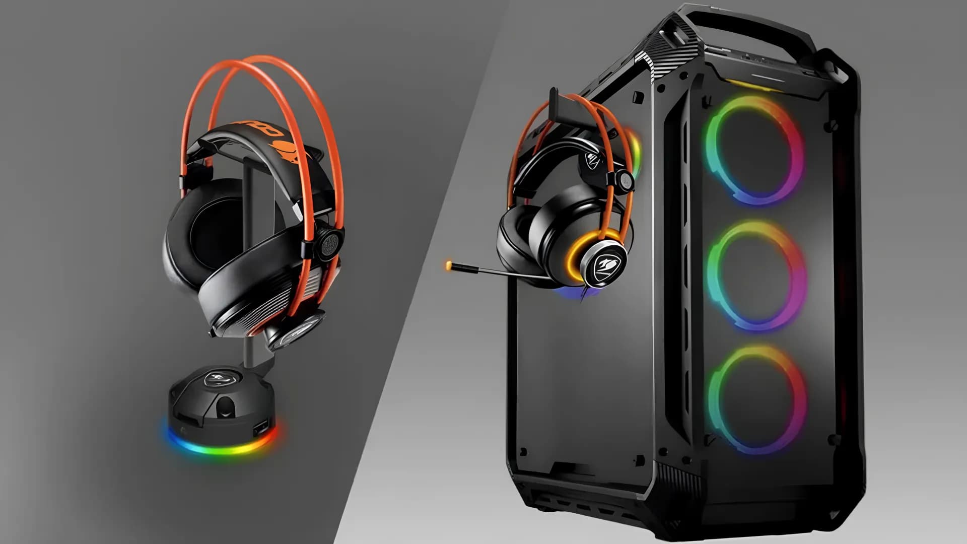 Держатель для наушников Cougar Bunker S RGB (Black)