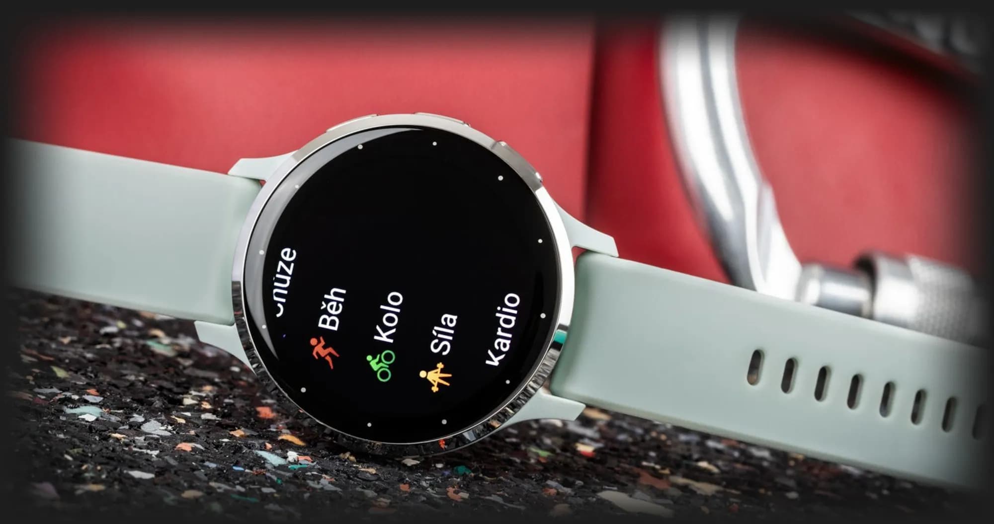 Garmin Venu 3S Silver Stainless Steel Bezel with Sage Gray Case and Silicone Band