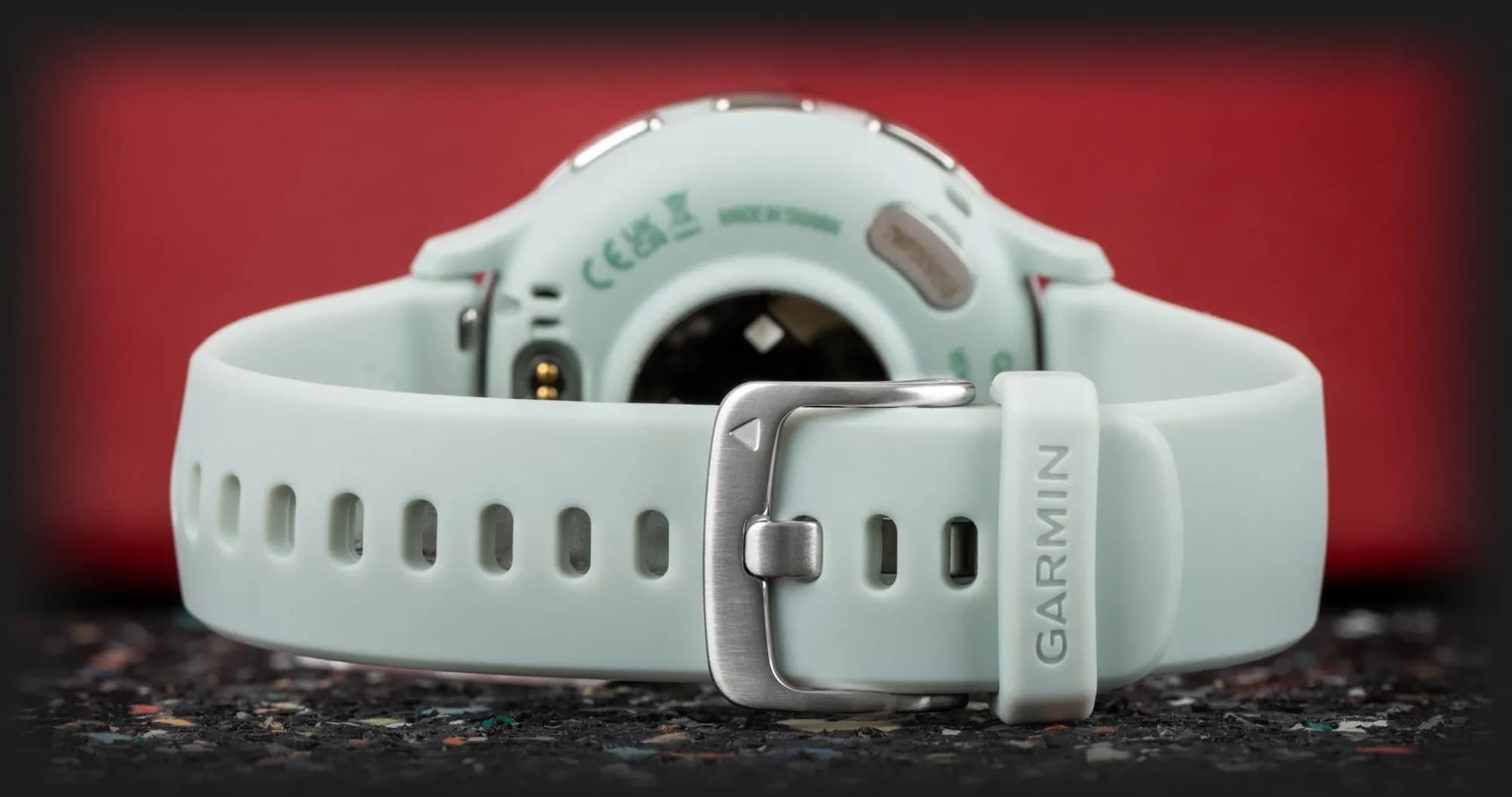 Garmin Venu 3S Silver Stainless Steel Bezel with Sage Gray Case and Silicone Band