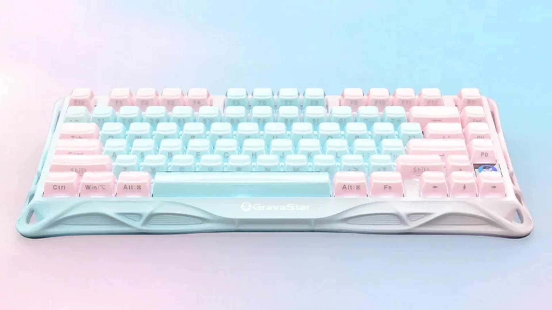 Клавиатура механическая GravaStar Mercury K1 Lite 80keys GravaStar x BSUN Grey BT/WL/USB (Pink/blue)