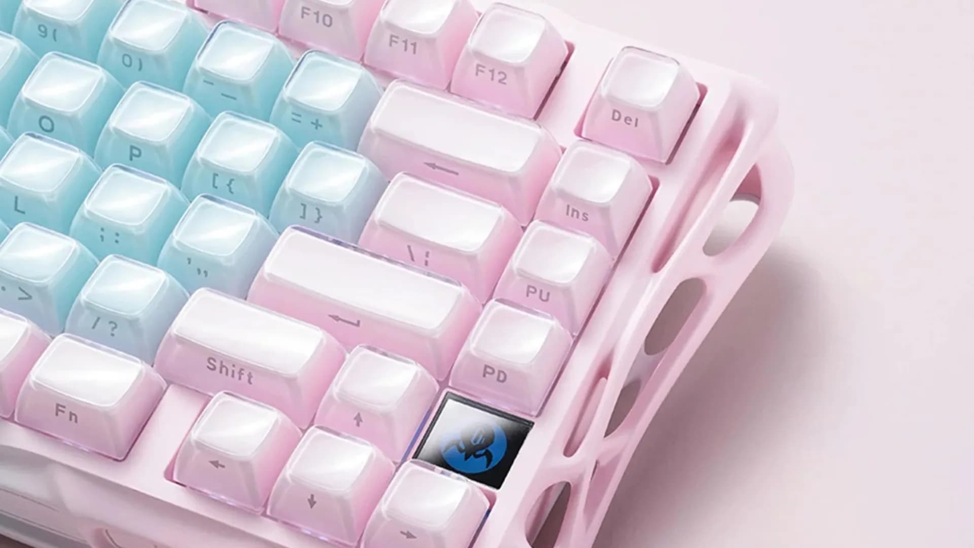 Клавиатура механическая GravaStar Mercury K1 Lite 80keys GravaStar x BSUN Grey BT/WL/USB (Pink/blue)