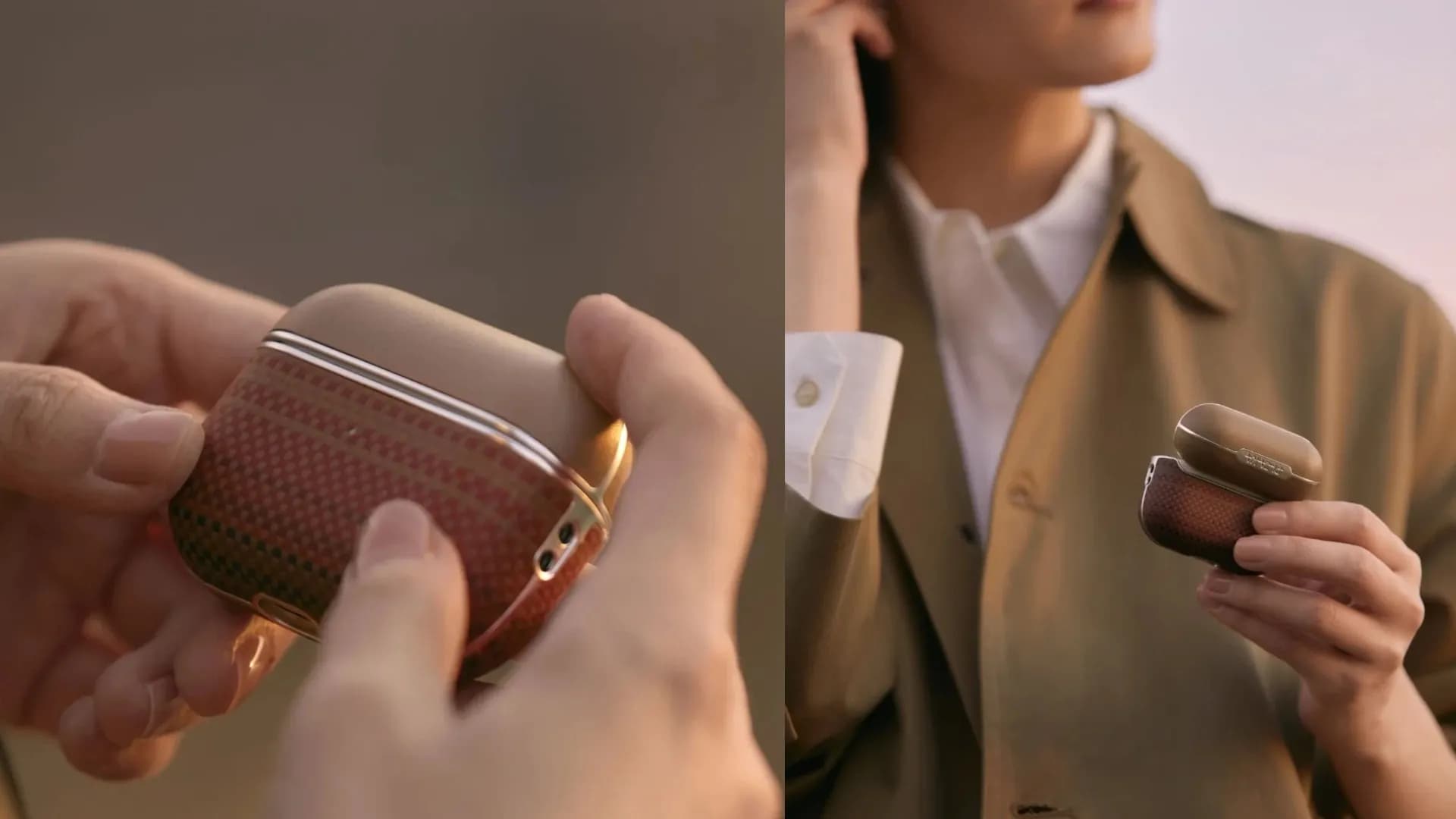 Чехол Pitaka Aramid Fiber Case для AirPods Pro 3 (Golden Glint)