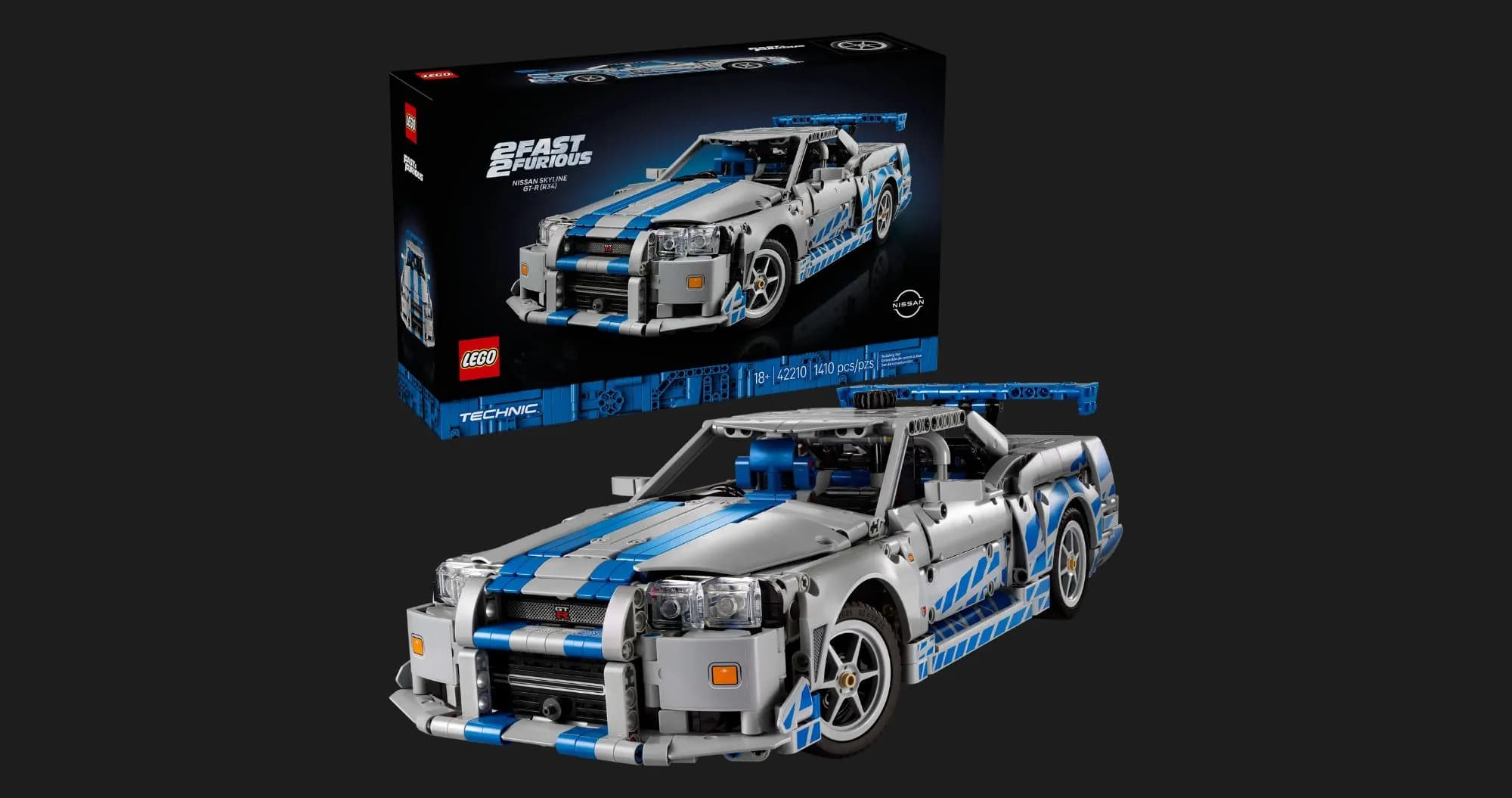 Конструктор LEGO Technic Двойной форсаж Автомобиль Nissan Skyline GT-R (R34) (42210)