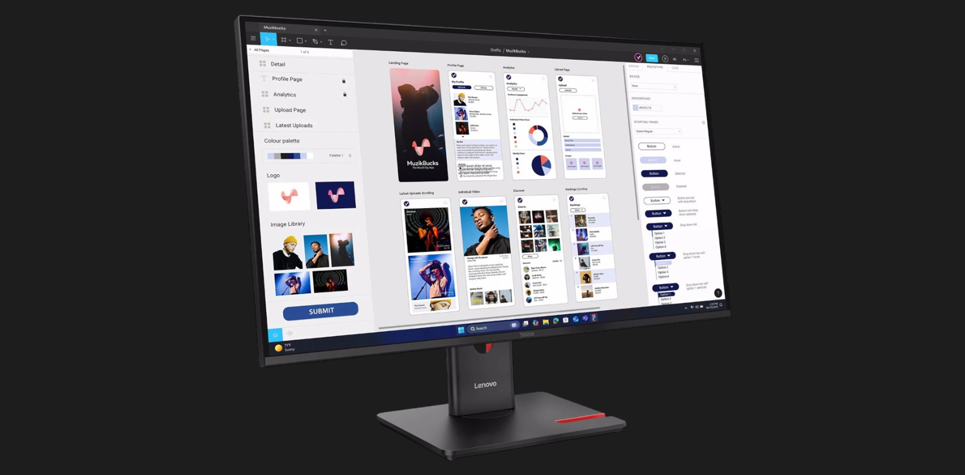 Монитор Lenovo 31.5" ThinkVision T32ud-40 IPS 60Hz 64B0GAT1UA (UA)