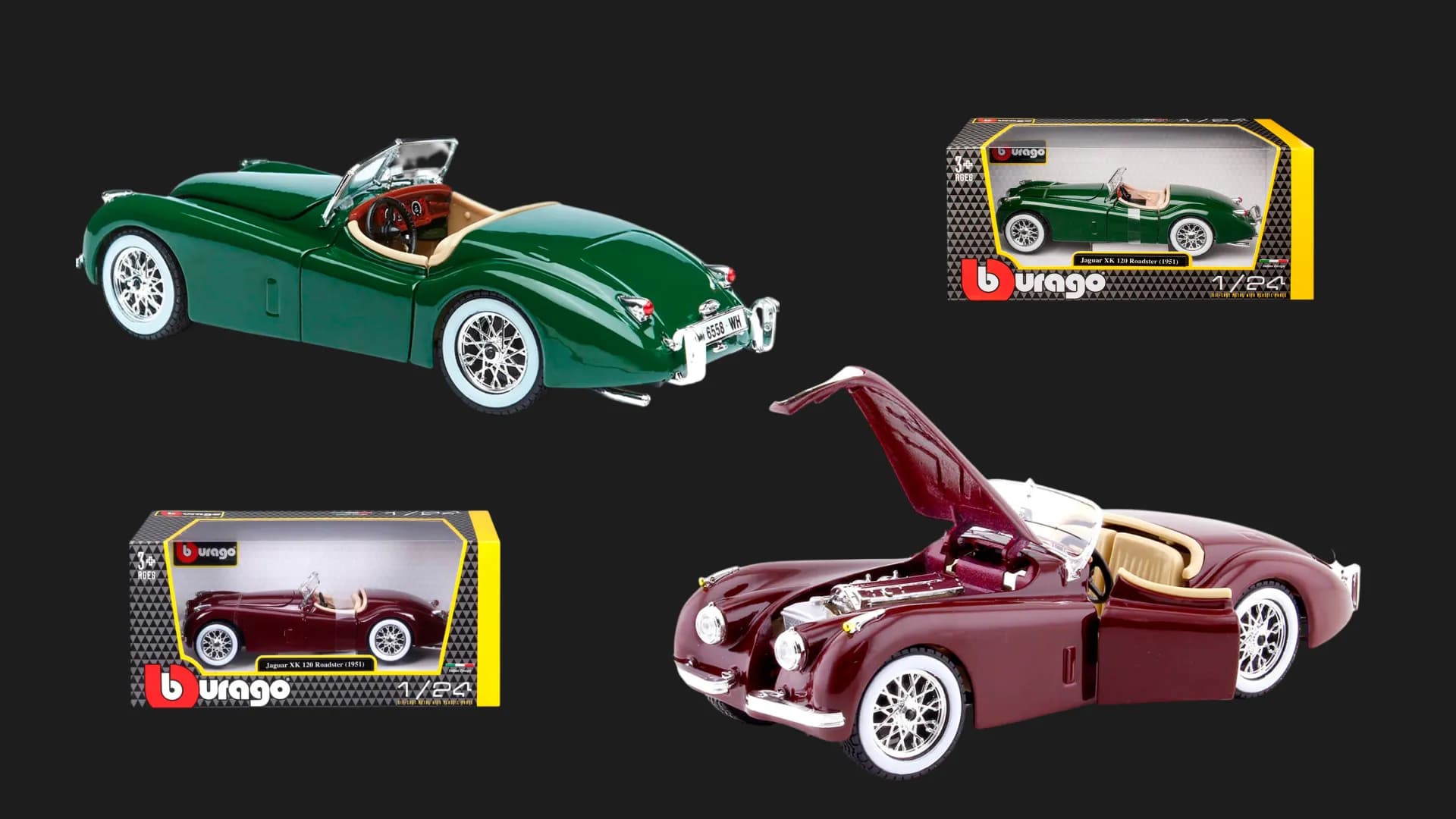 Автомодель Bburago Jaguar Xk 120 (1951) в ассортименте (1:24) (18-22018)