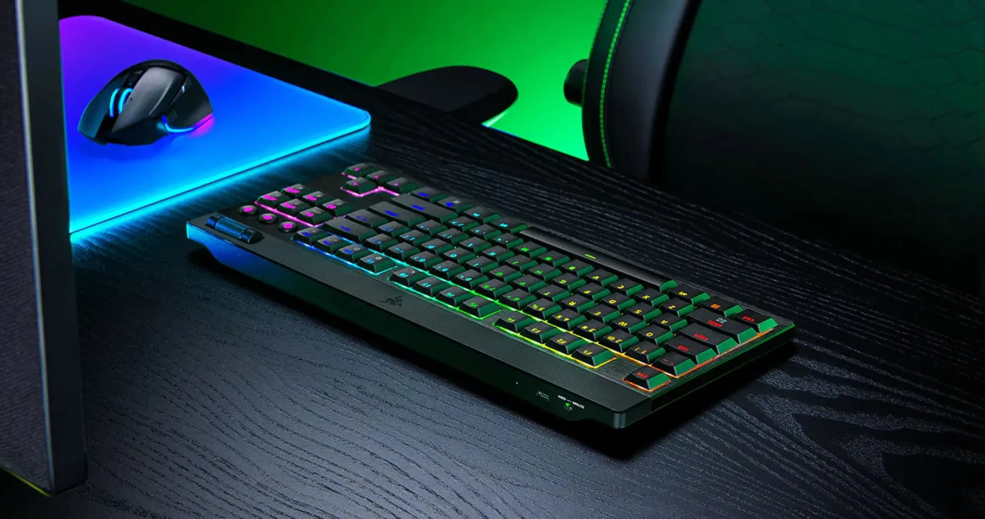 Клавиатура механическая RAZER BlackWidow V4 Low-Profile, TKL, Green Switch (Black)
