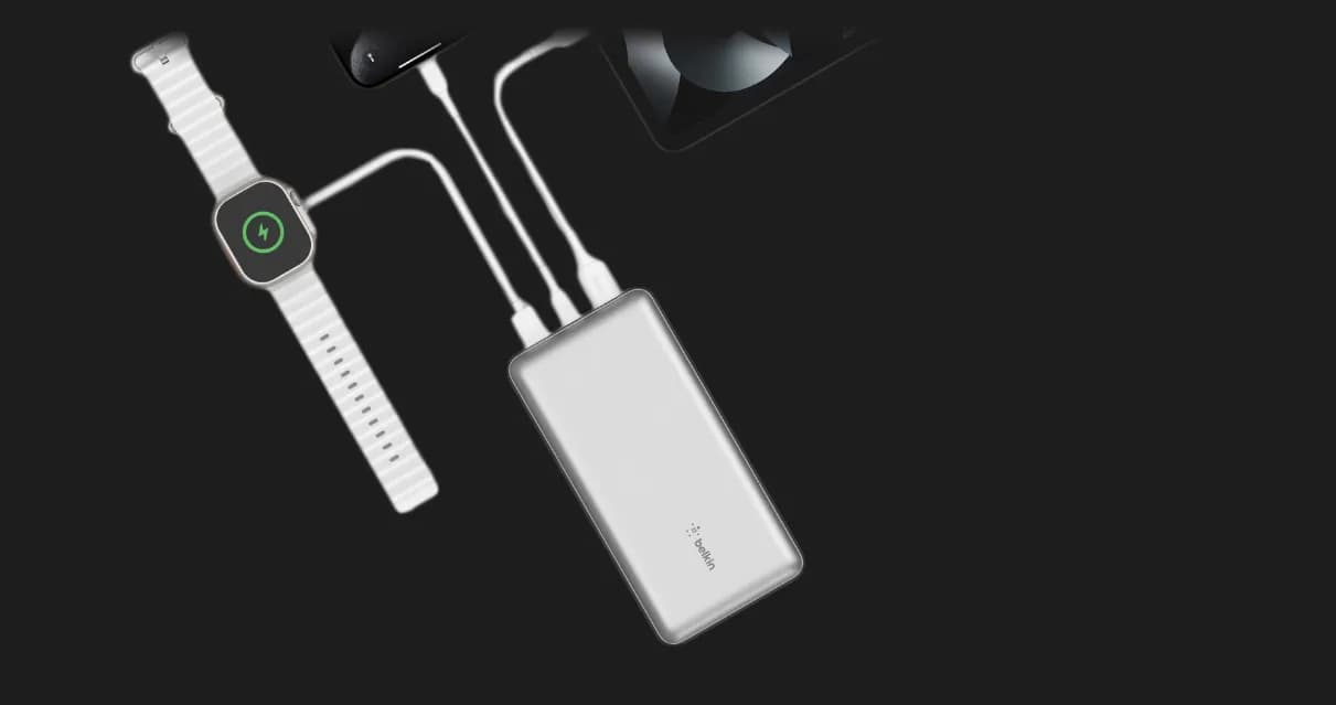 Портативный аккумулятор Power Bank Belkin 20000mAh, 15W, Dual USB-A, USB-C (Black)