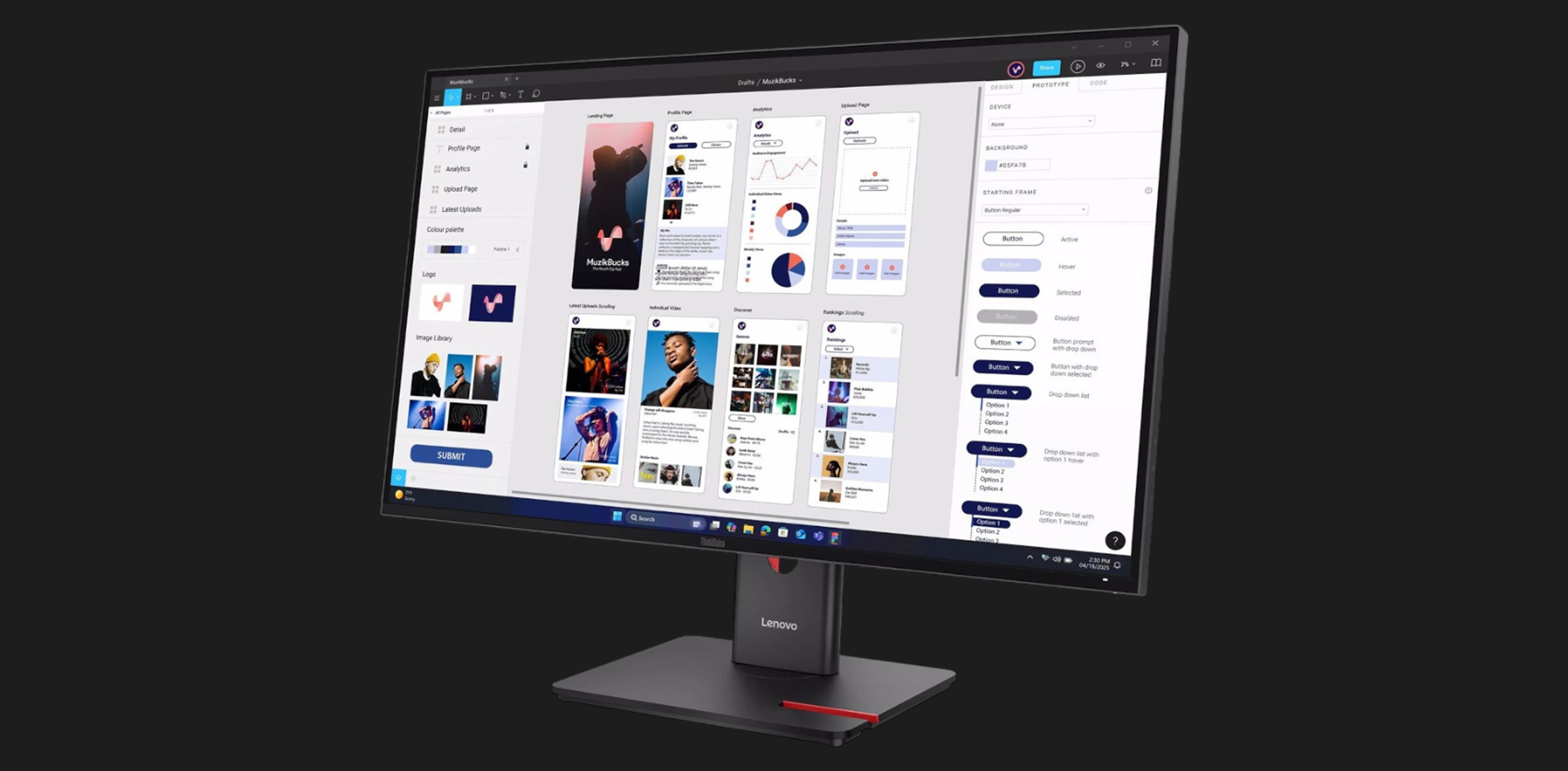 Монитор Lenovo 31.5" ThinkVision T32ud-40 IPS 60Hz 64B0GAT1UA (UA)