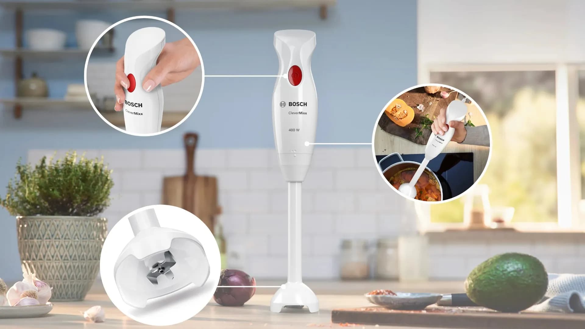 Блендер погружной Bosch MSM14200 (White)