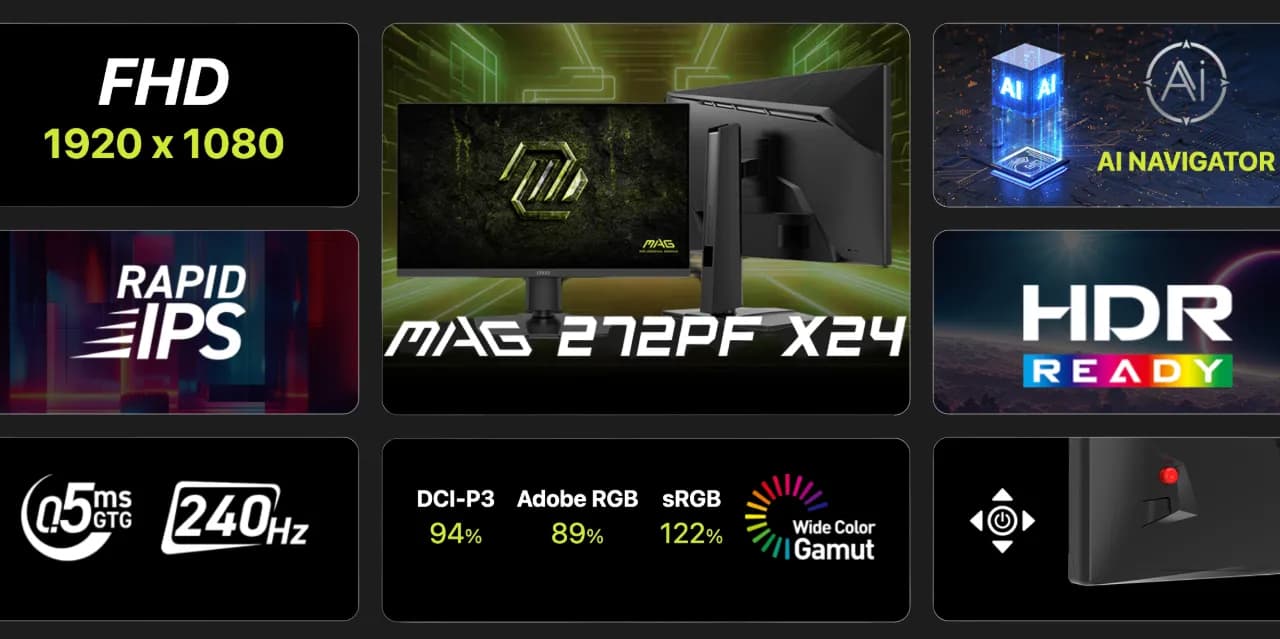 Монитор MSI 27" MAG 272PF X24 IPS 240Hz (UA)
