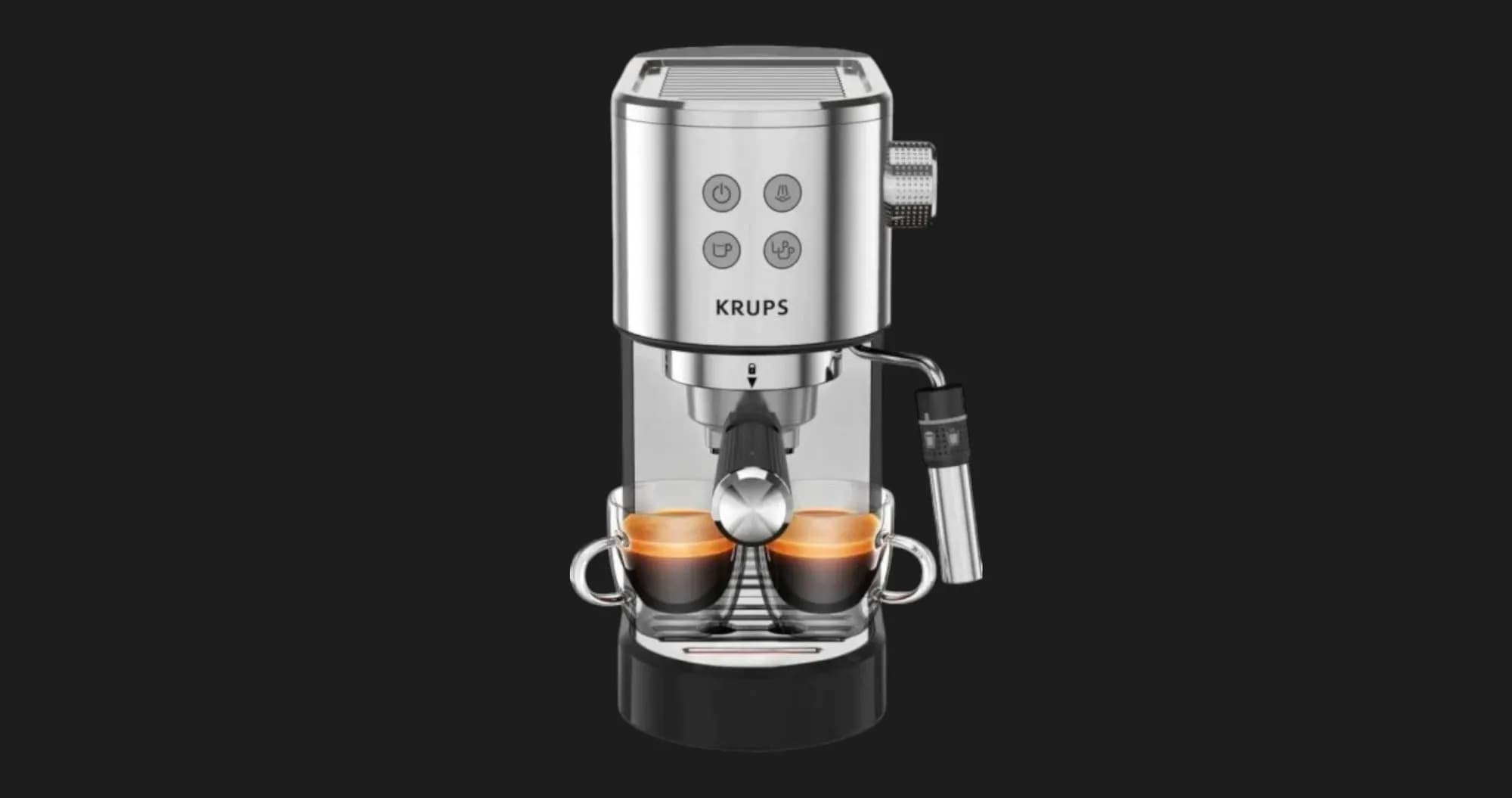 Рожковая кофеварка Krups (XP444C10) (Stainless Steel)