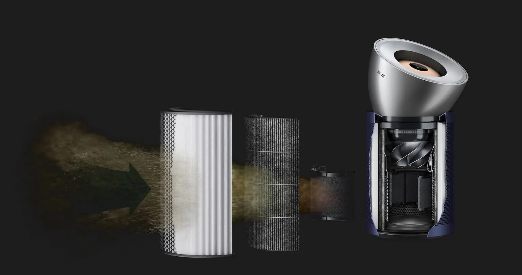 Очиститель воздуха Dyson Purifier Big + Quiet Formaldehyde BP03 (Bright Nickel/Prussian Blue)