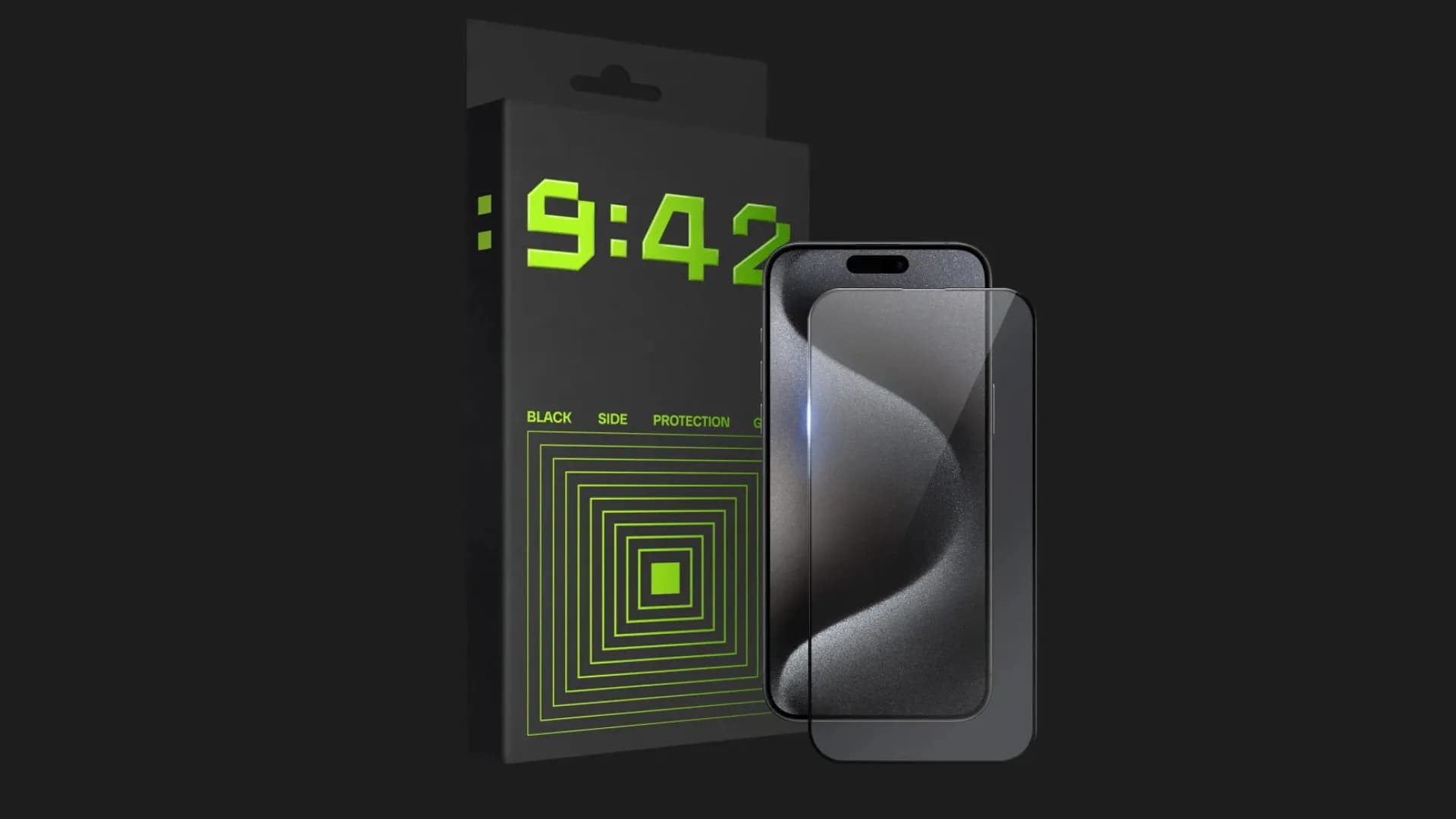 Защитное стекло 9:42 BlackSide для iPhone 17/16 Pro