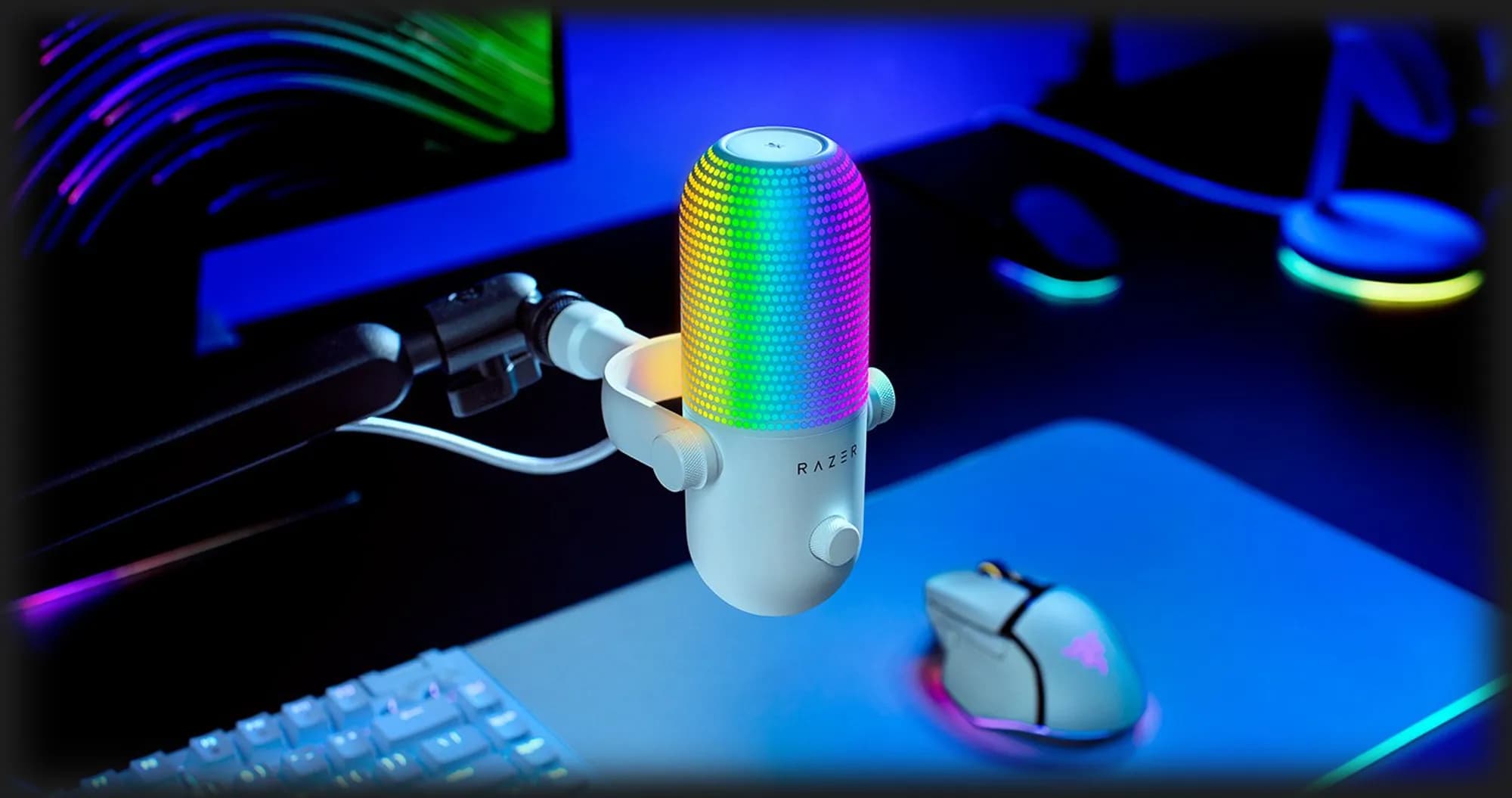 Микрофон Razer Seiren V3 Chroma (White) (RZ19-05060200-R3M1) (UA)