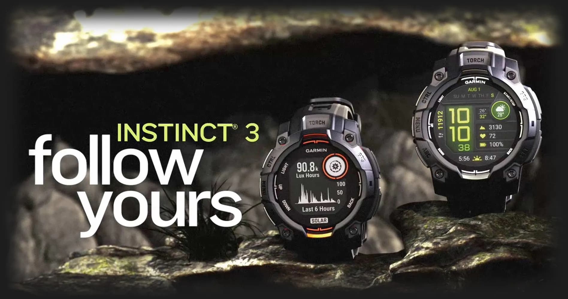 Garmin Instinct 3 45mm Solar Sunburst with Sunburst/Gray Band