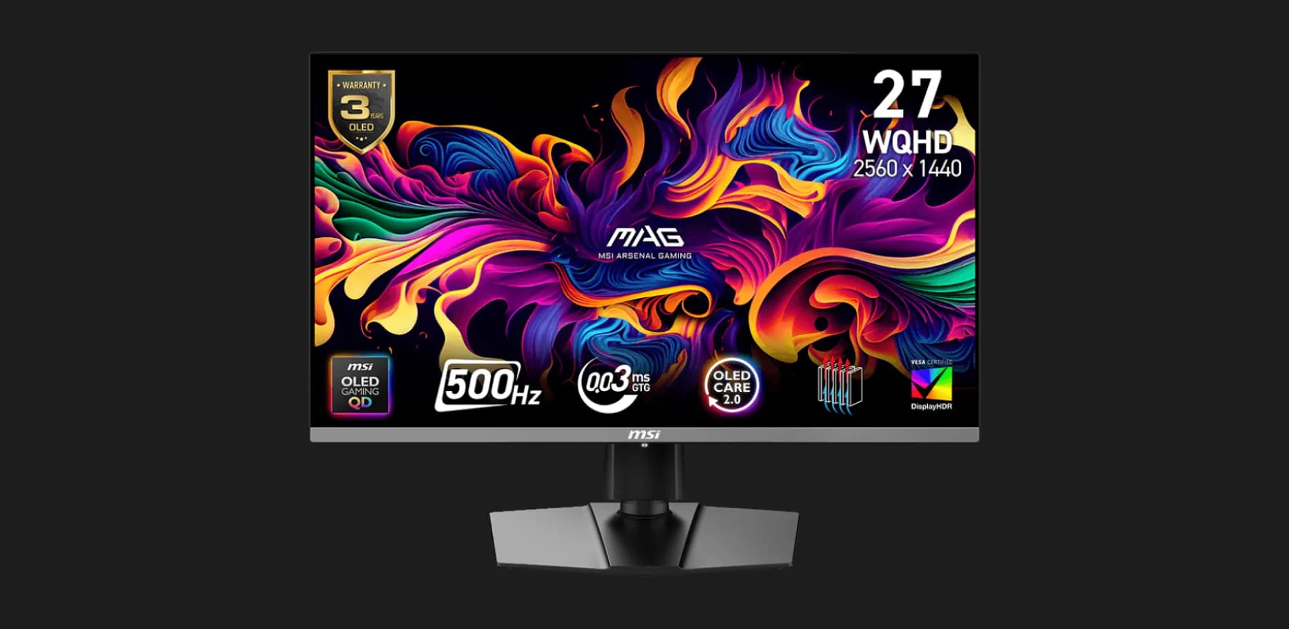 Монитор MSI 26.5" MAG 272QP QD-OLED X50 500Hz (UA)