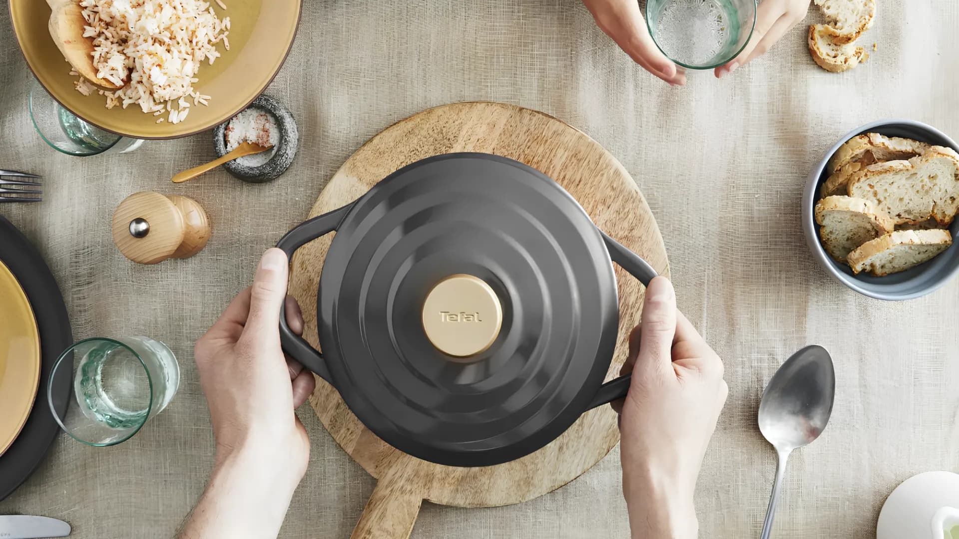 Кастрюля с крышкой Tefal Air з кришкою 3.1л (Dark Gray) (E2554404)