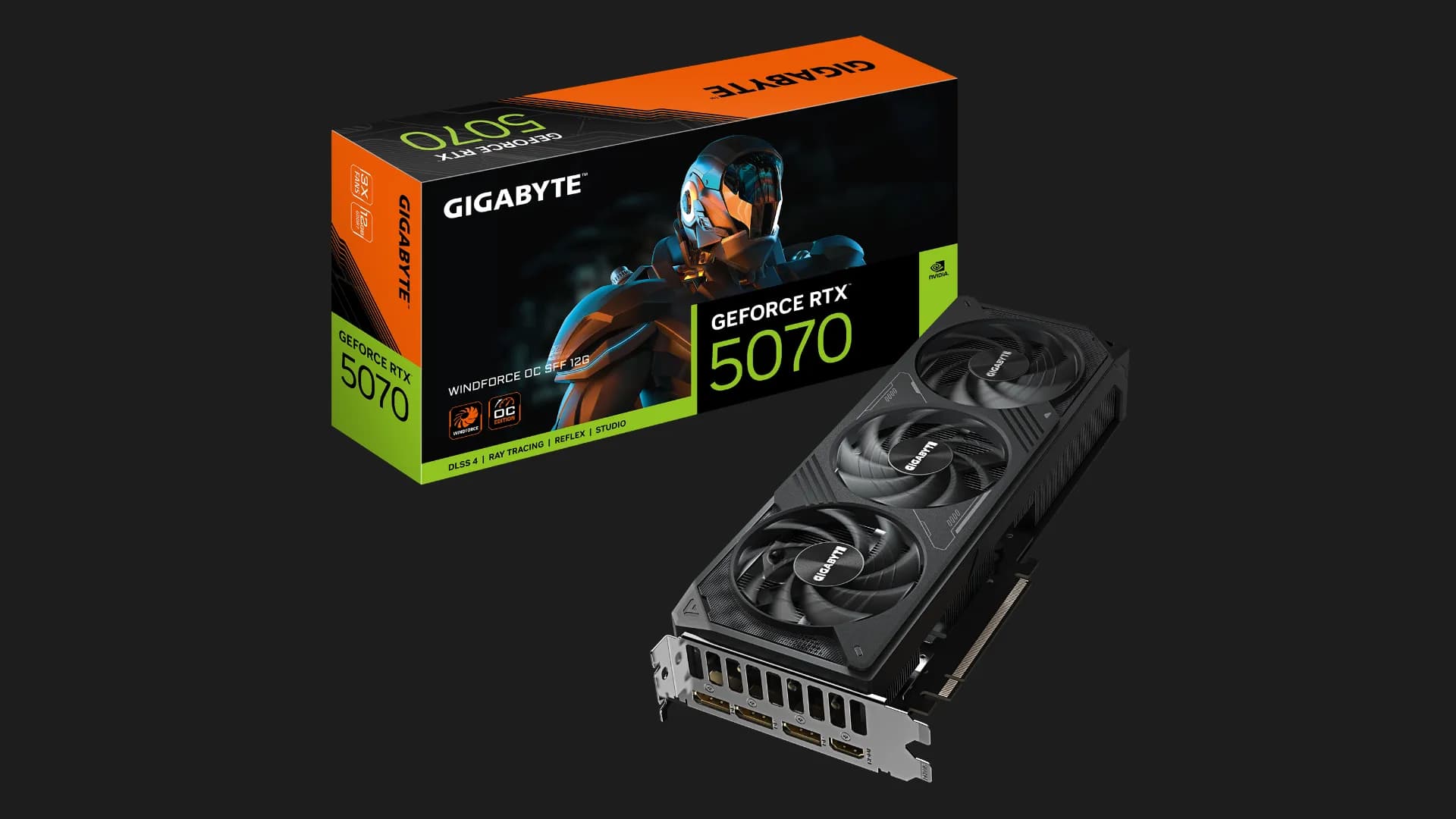 Видеокарта GIGABYTE GeForce RTX 5070 WINDFORCE OC SFF 12GB (GV-N5070WF3OC-12GD)