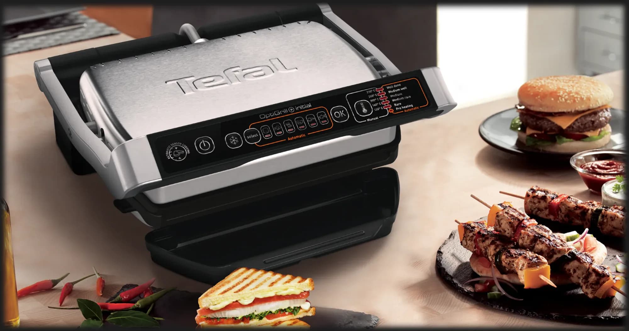 Гриль Tefal OptiGrill + Initial GC706D34