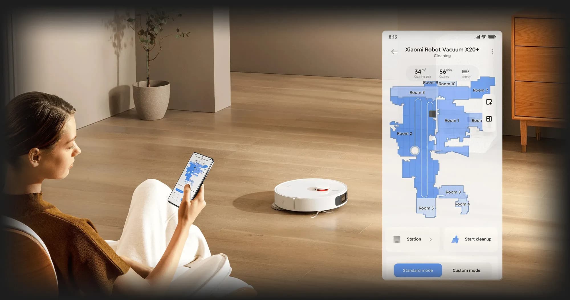 Робот-пылесос Xiaomi Robot Vacuum X20+ (White)