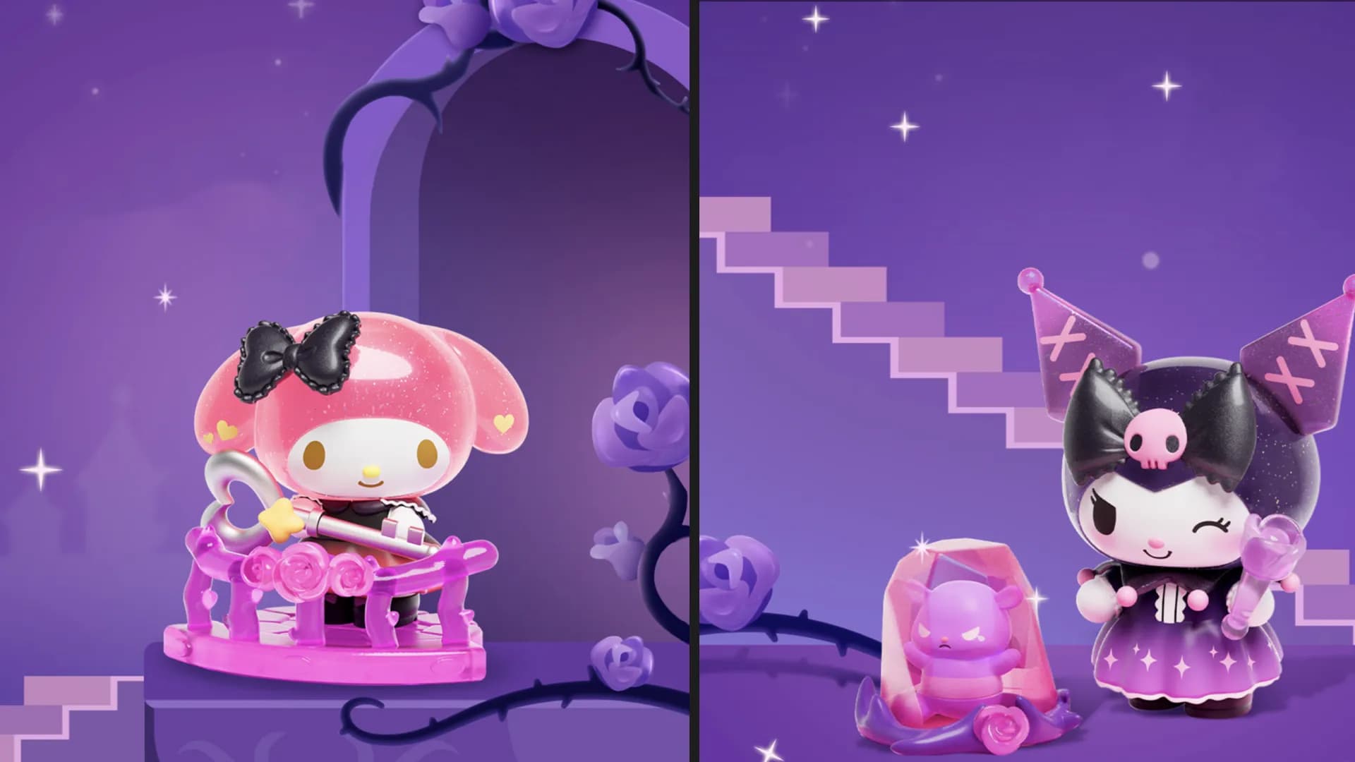Фигурка-сюрприз Pop Top Kuromi & My Melody — Цветочная тайна (25WH-003)