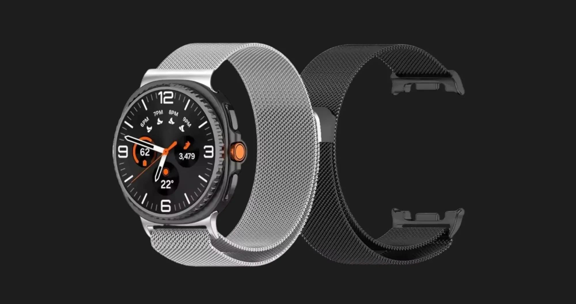 Ремешок Milanese Magnetic для Samsung Galaxy Watch Ultra 2/Ultra (Black)