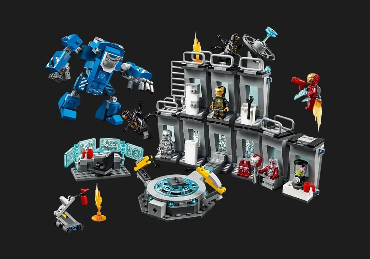 Конструктор LEGO Marvel Зал с костюмами Железного Человека (76125)