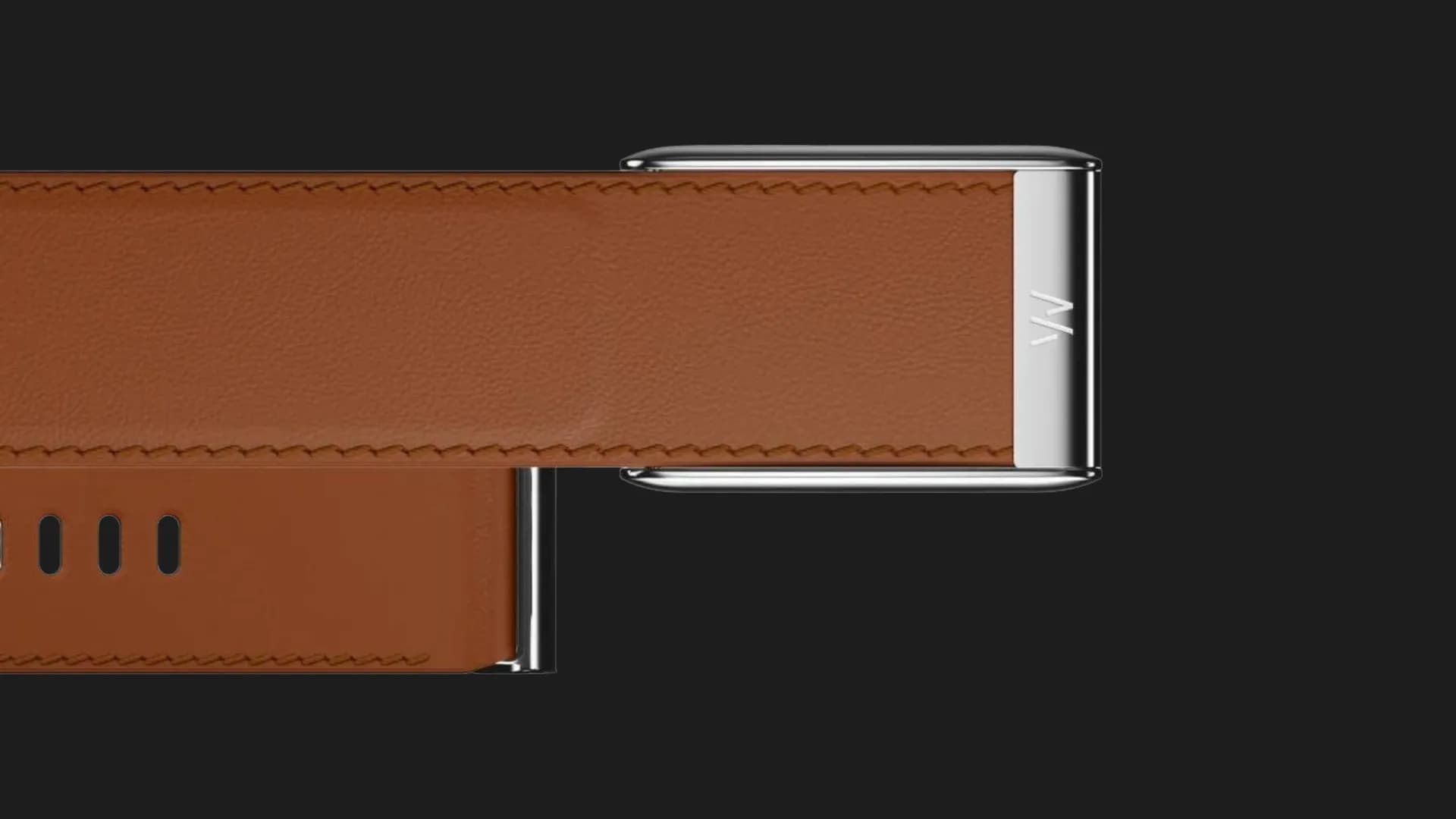 Ремешок Whoop LeatherLuxe Band Straight для Whoop 5.0 (Chestnut/Cream with Titanium) (Size S)
